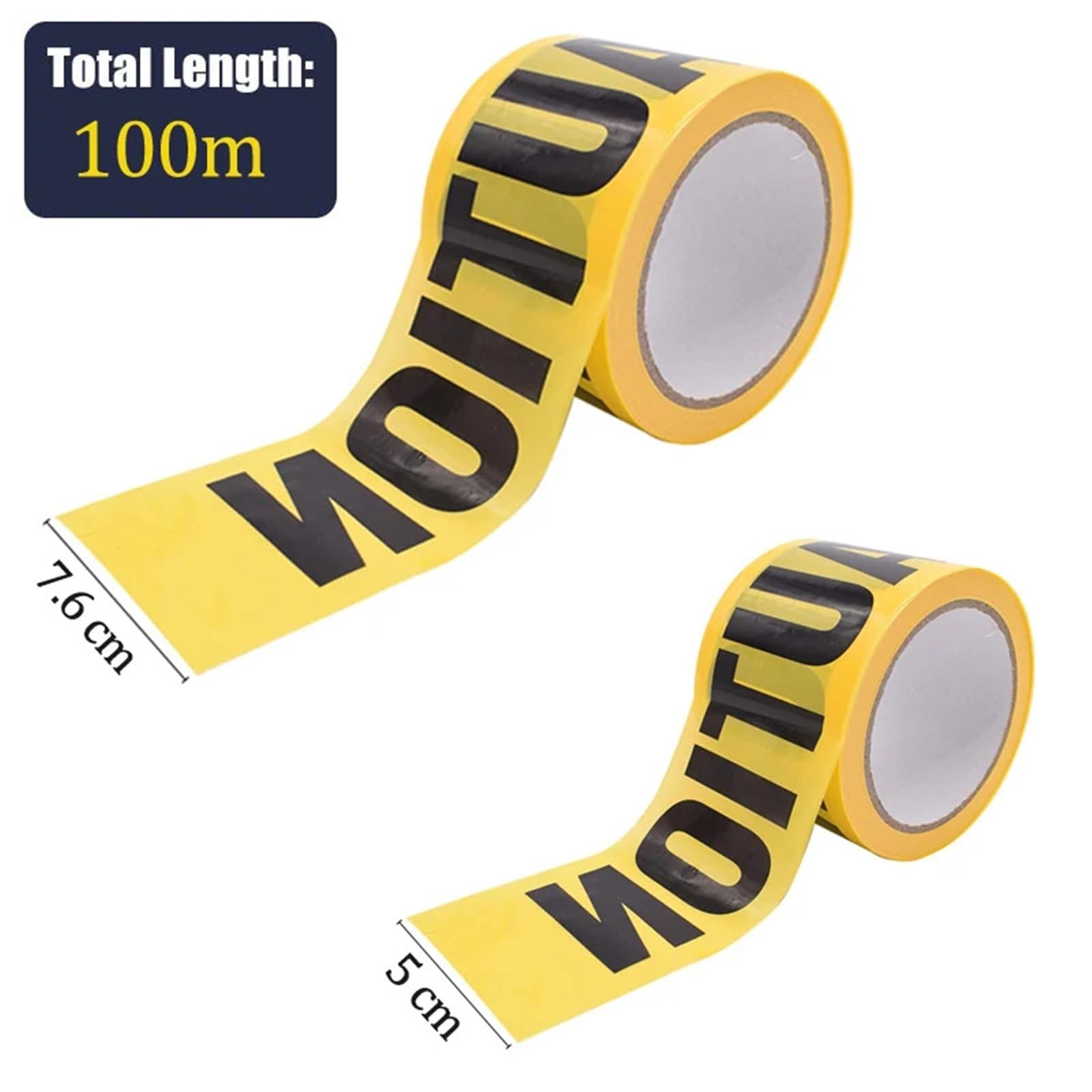 Taśma ostrzegawcza żółta, Taśma ostrzegawcza o zagrożeniach Żółta Czarna 5 cm-7,6 cm x 100 m(7.6cmx100m)
