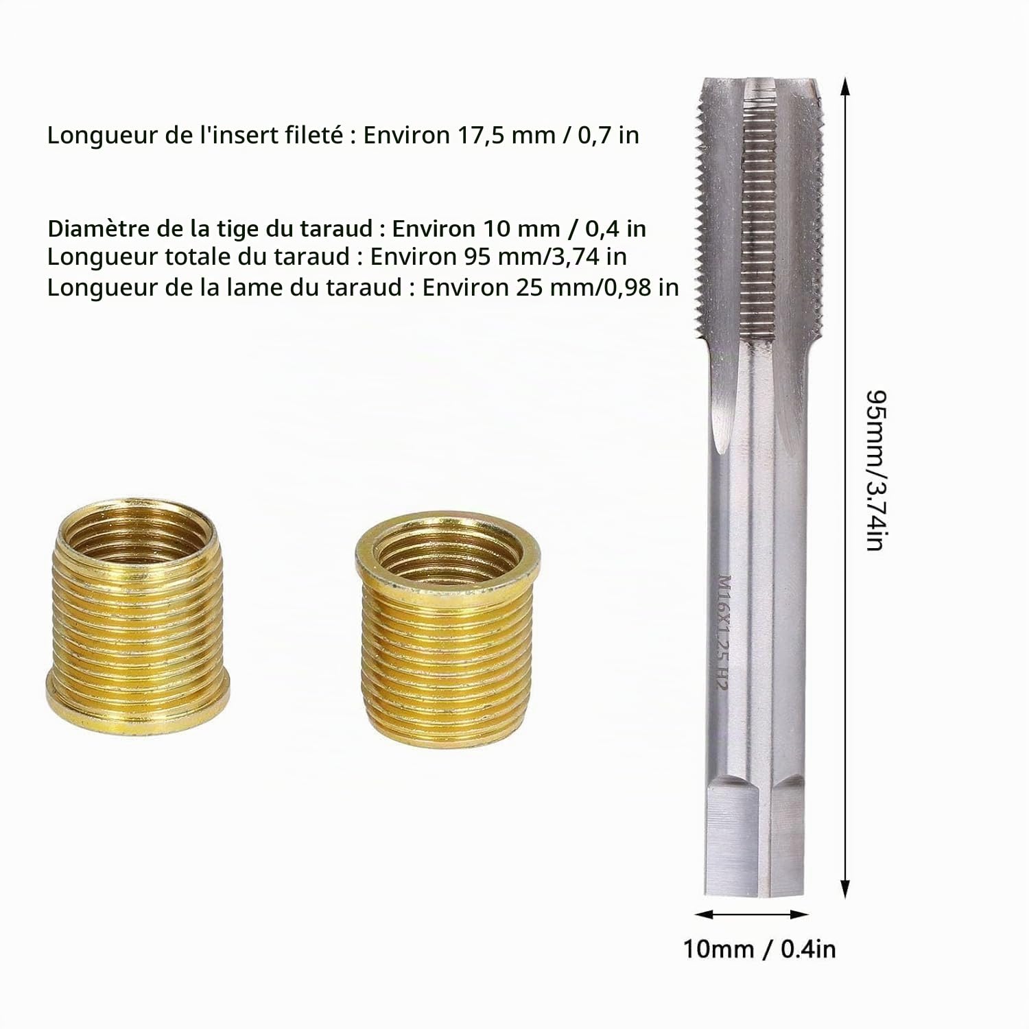 Inserts Filetés M14X1,25, Robinet M16X1,25 Galvanisé Pour Bougie D'Allumage À Filetage 14 Mm X 1,25 Mm