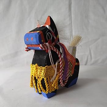 Amazon | a-1049郷土玩具 チャグチャグ馬コ 木製 土人形 土鈴 古