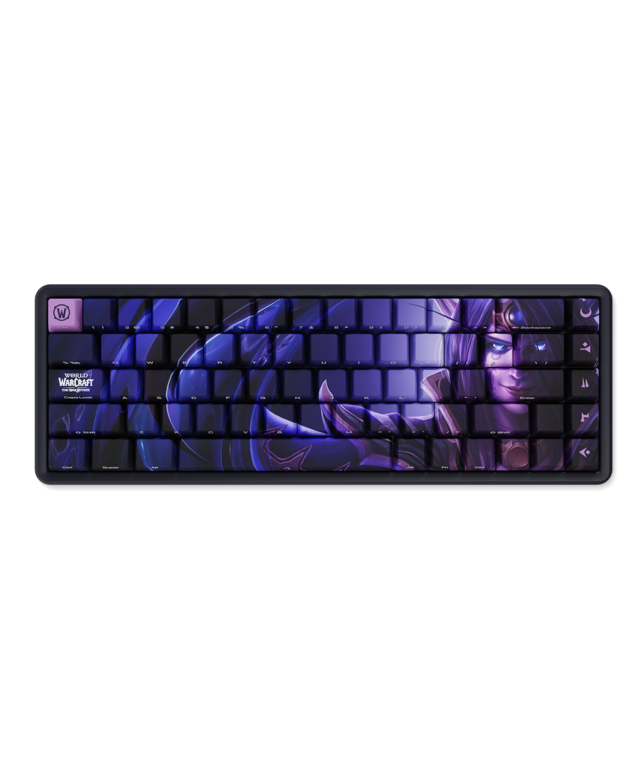 World Of Warcraft Xal'atath Full Art keycap set PBT Dye Sub Keycaps for Mechanical Gaming Keyboards, Cherry MX Switches, Custom Side Print, ANSI ISO Support, US Layout - Officially Licensed