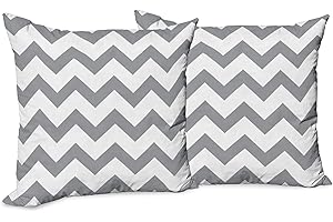 Ambesonne Chevron Grey and White Retro Decorative Throw Pillow Cushion Covers