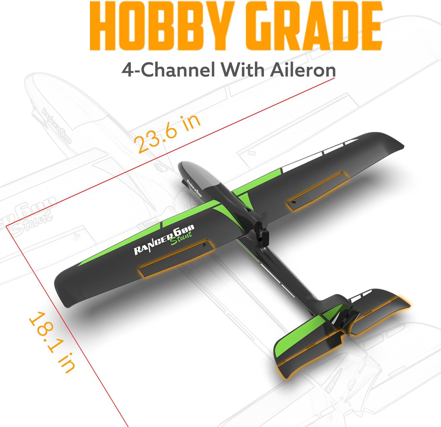 VOLANTEXRC New Version RC Plane,Remote Control Airplane for Adults,4-Channel RC Plane with Durable Foam Construction,3 Flight Modes,One-Key Stunts,Comprehensive Accessories Kit,23.6*18.1 inches,RTF
