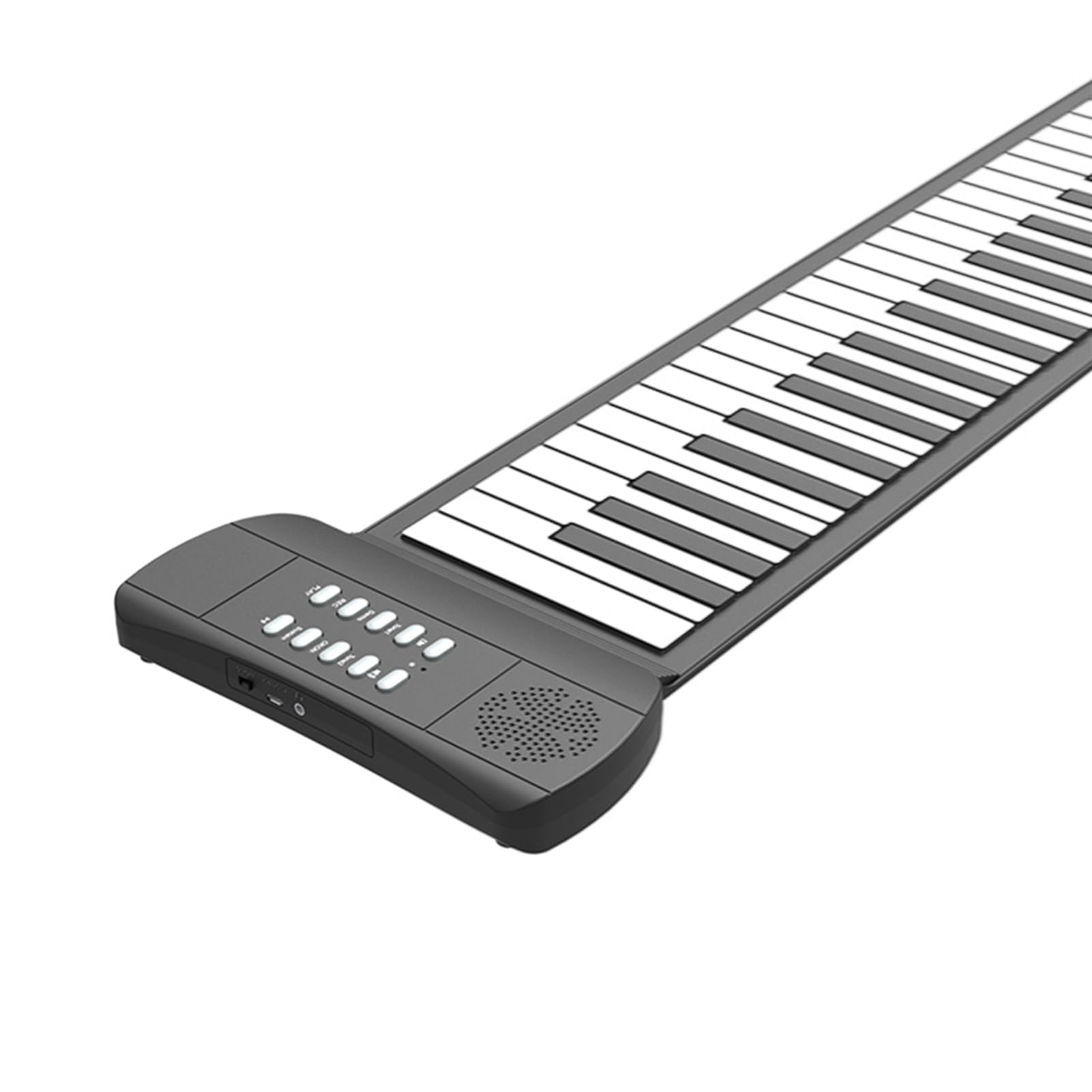Jeffergarden Hand Roll Piano 61 Klawiszy Silikonowa Przenośna ładowalna Klawiatura z Wbudowanymi Głośnikami dla Początkujących i do Użytku na Zewnątrz (Czarno-biały #49)
