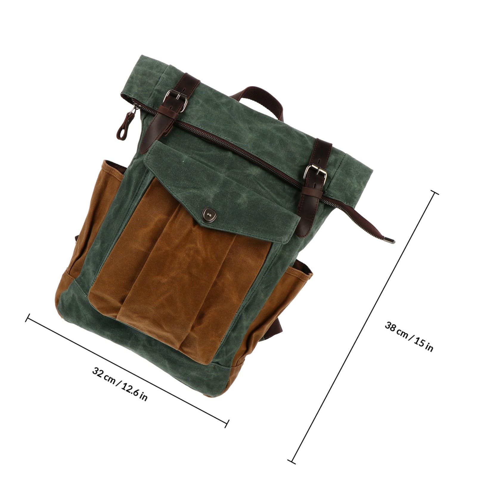 STOBOK 1pezzi Zaino da Campeggio in Tela Cerata e Olio per Trekking all Aperto e Viaggi per Laptop Tablet Libri e Altri Oggetti Essenziali