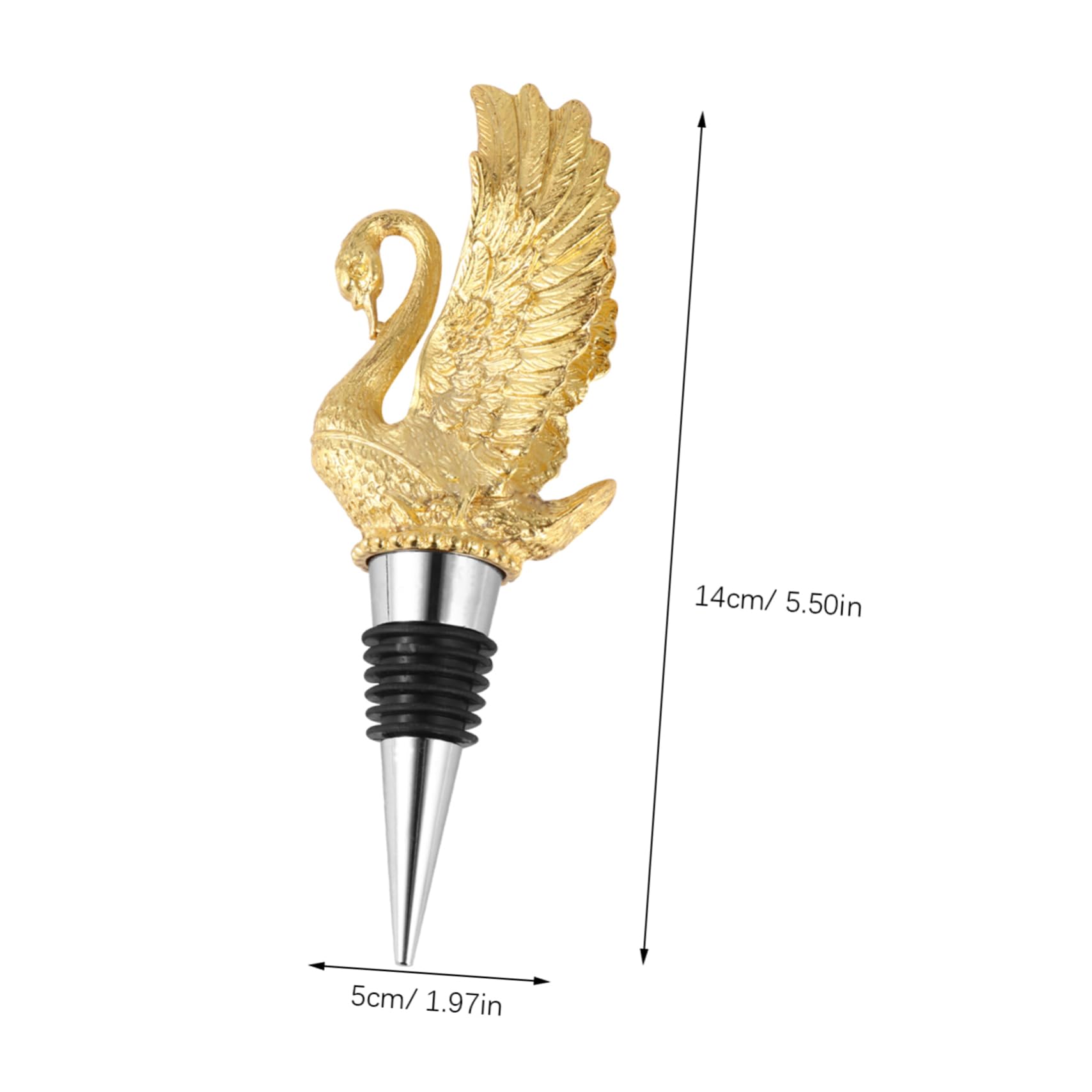 Unomor Swan Wine Pourer Creative Zinc Alloy Wine Bottle Stopper for Parties Bars Restaurants Unique Animal Design and Lightweight for Wine Lovers Golden