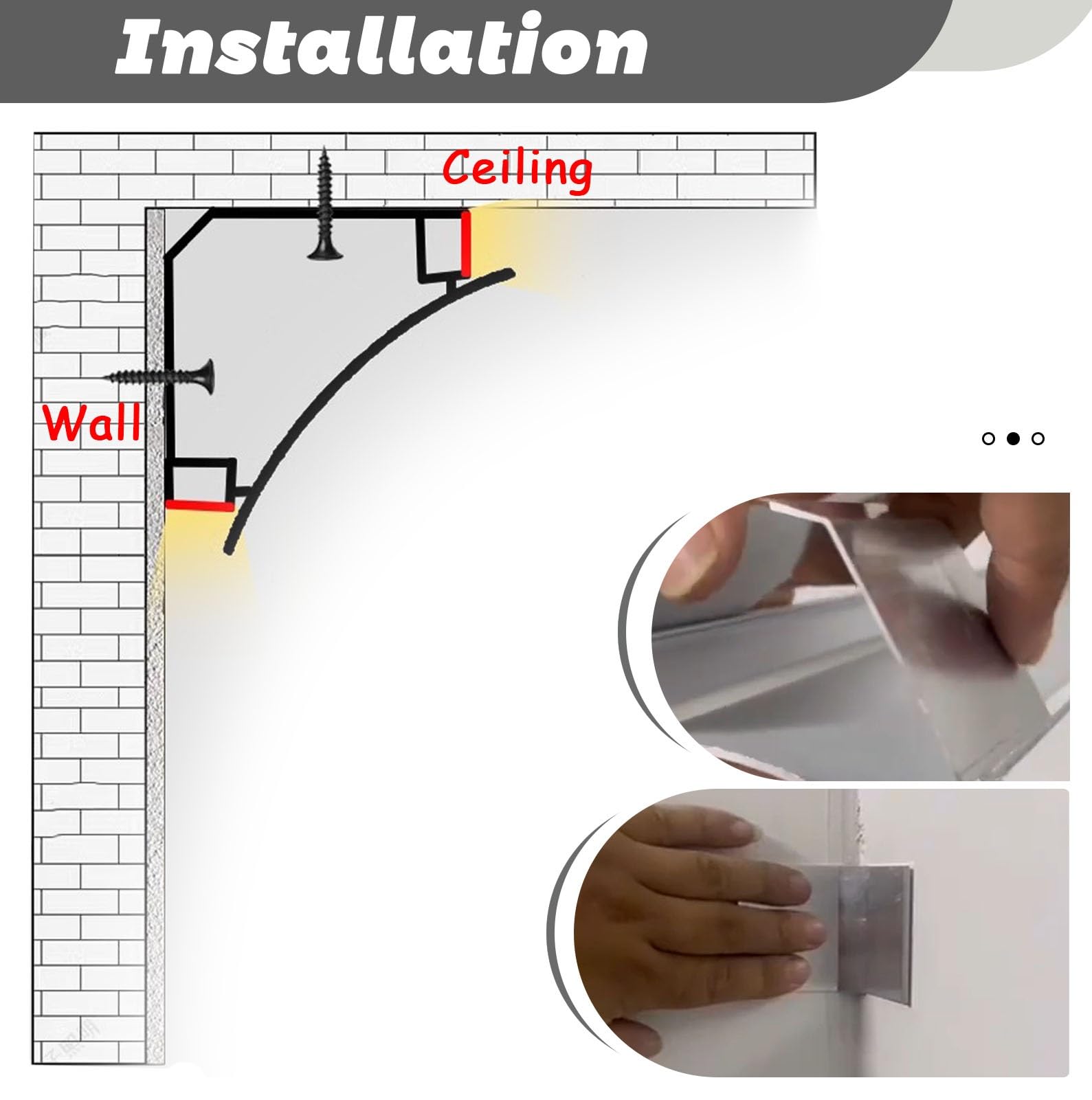 Profilo Angolare Led Diffusore a Canale In Alluminio a Led, Illuminazione Indiretta Cucina/corridoio Modanatura a Corona, Illuminazione a Battiscopa a Doppio Lato Striscia a Led, Decorazione per Inter