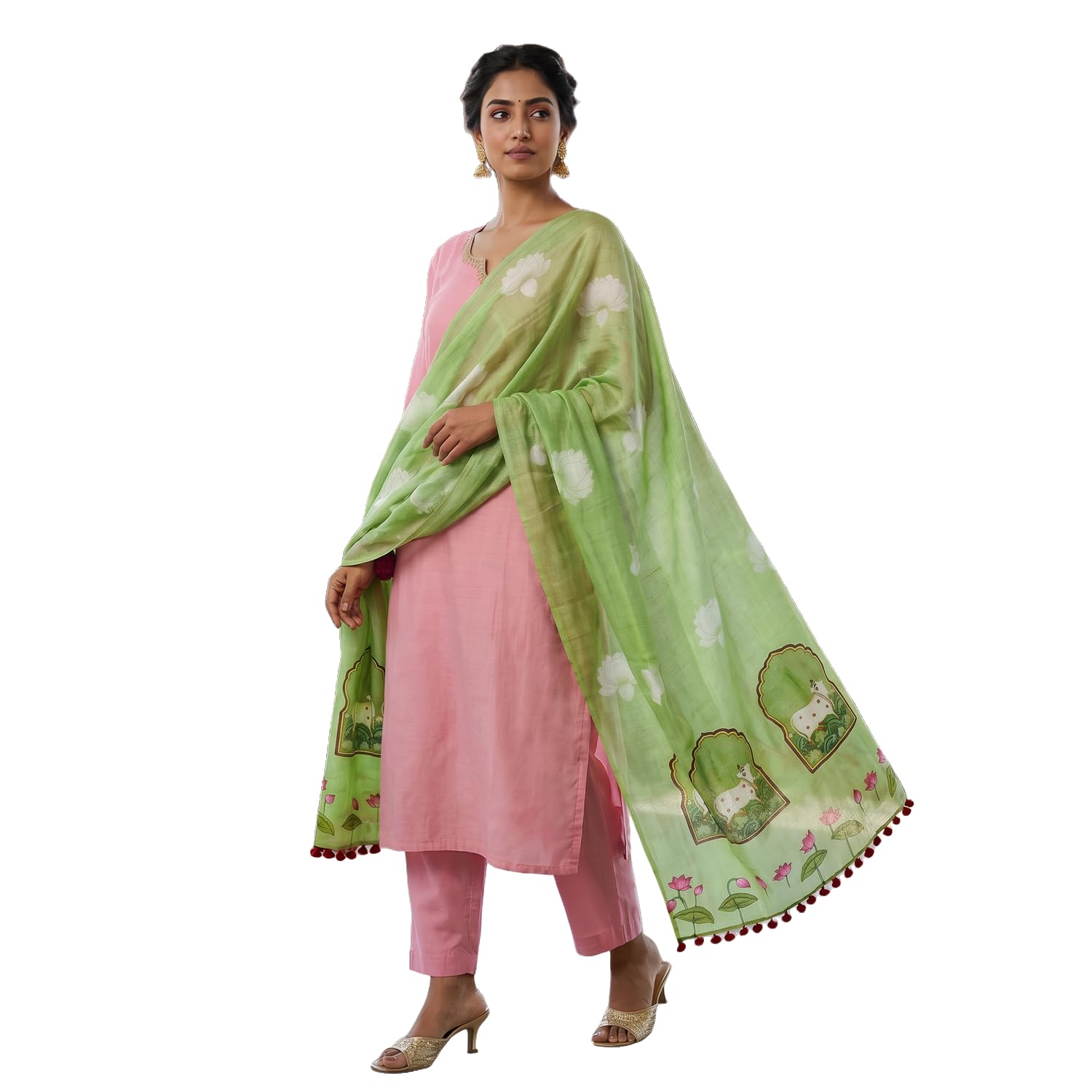 Cotton Maslin Picwai Print Stall Dupatta Wear On Gown Lehenga choli and Dress-picture-37