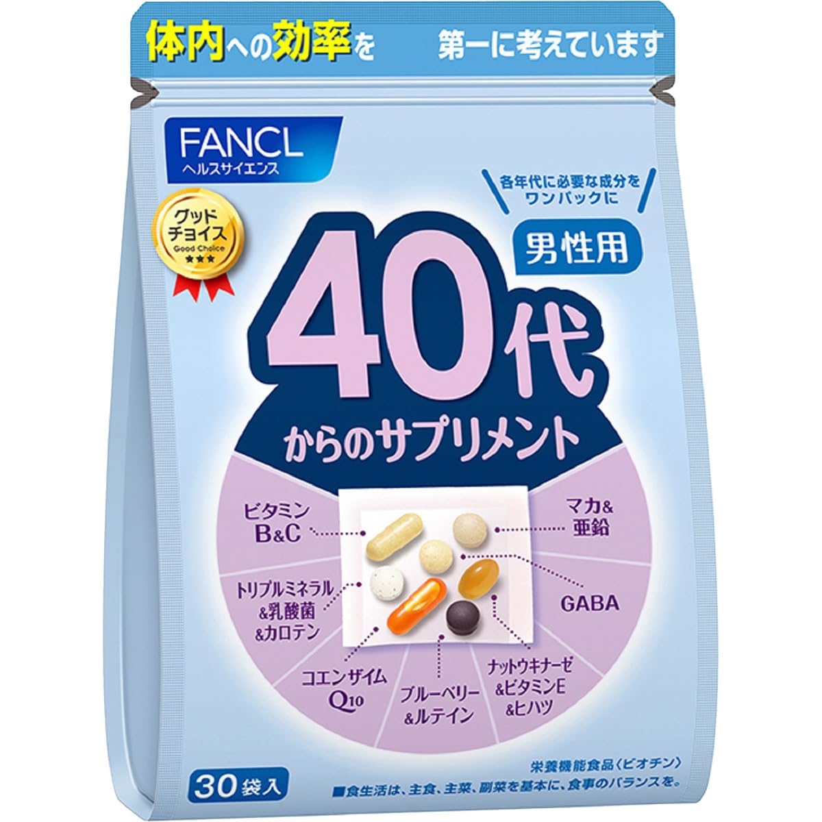 40代からのサプリメント 男性用 ファンケル(FANCL) 40代からの男性用サプリメント 15～30日分 (30袋)