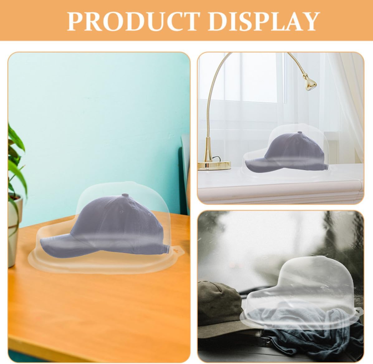 Uonlytech Baseball Cap Storage Box Portable Plastic Hat Organizer