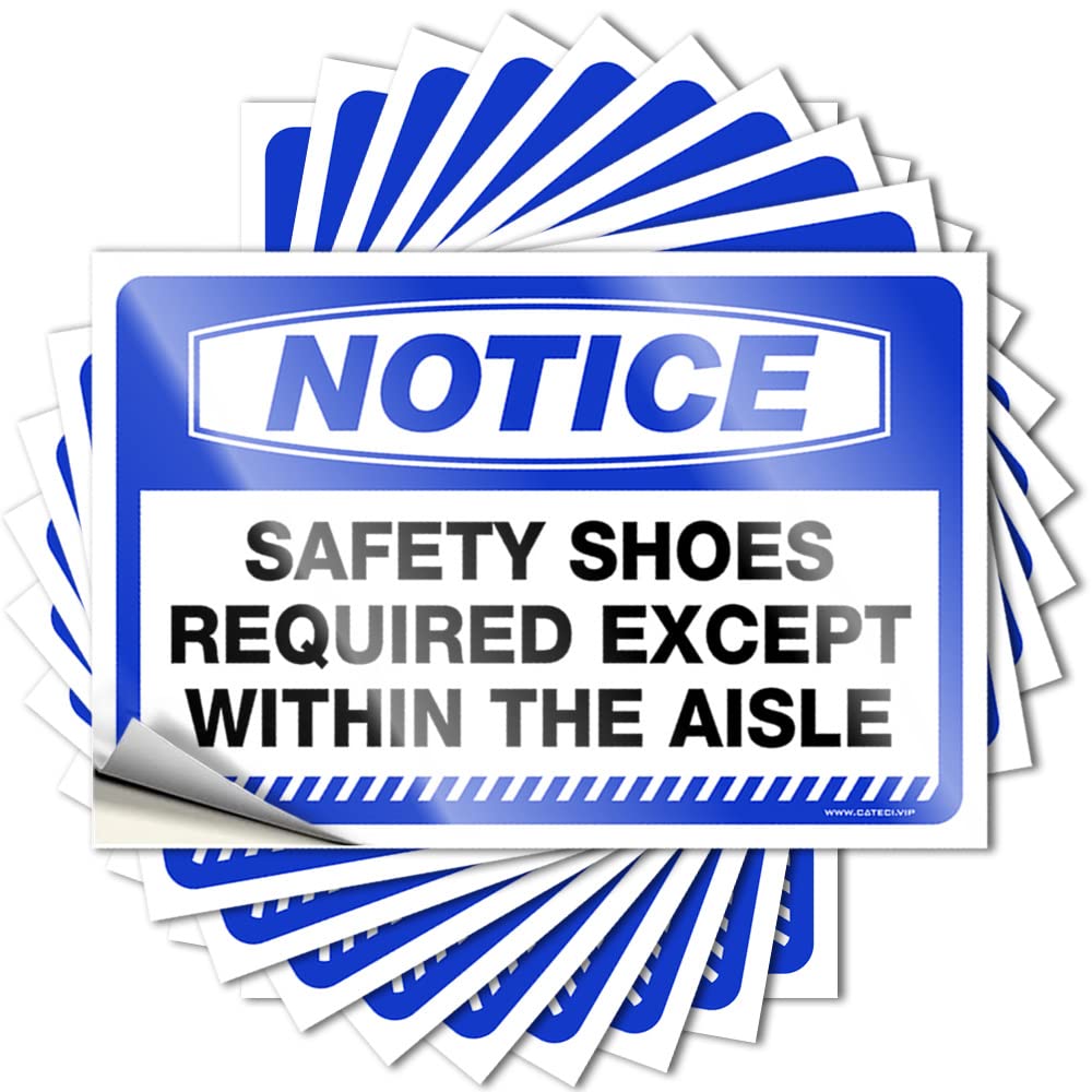 Saying Great Girly Bathroom Decor Waterproof - Notice Safety Shoes Required Except Within The Aisle Wall Self Adhesive Decal for Layered Use(12X18CM)