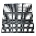 Rubber-Cal 03-122-INT-BK Dura-Chef Commercial Interlock Anti-Fatigue Rubber Matting, 36" x 36" x 1/2", Black