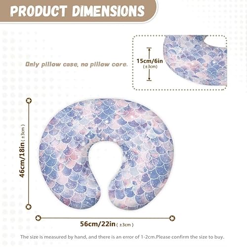 Miniatura 3 de Funda de almohada de lactancia para bebés niños y niñas, funda de cojín de escamas de sirena, funda de cojín de tela suave que se adapta