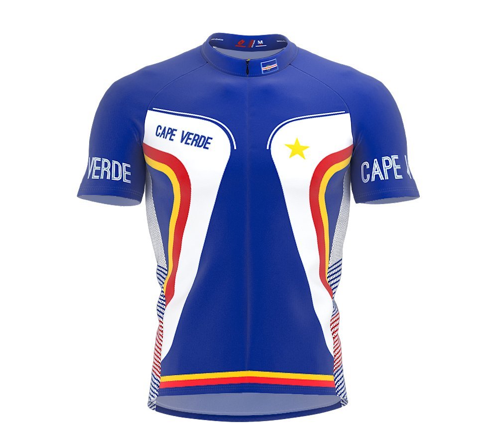 ScudoPro Cape Verde Full Zipper Bike Short Sleeve Cycling Jersey for Men - Size L