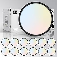 Vista 17 de ASD Luz LED de montaje empotrado cuadrada de 9 pulgadas, 18 W, 1270 lúmenes, 3000-5000 K, 120 V, 3CCT, regulable, ultra delgada, con certificación