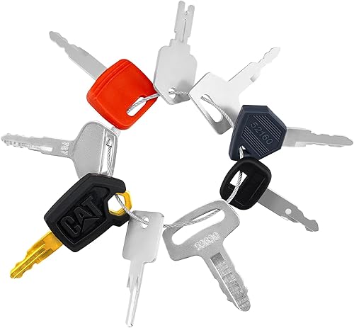 WANKODA Juego de 9 llaves de equipo pesado para Cat, JD, Case, Komatsu, Hyster, Kubota, JCB, Bobcat, Daewoo, JLG, Toyota, llave de encendido de