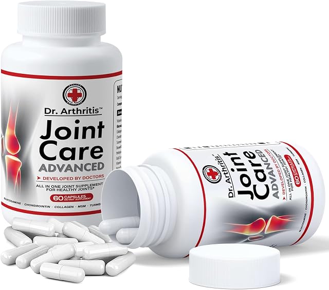 Doctor Developed Joint Care Advanced - All in One Joint Supplement for Healthy Joints with Collagen, Glucosamine, Turmeric, Chondroitin Sulphate, Goji Berry, Pepper Extract & Vitamin D (60 Capsules)