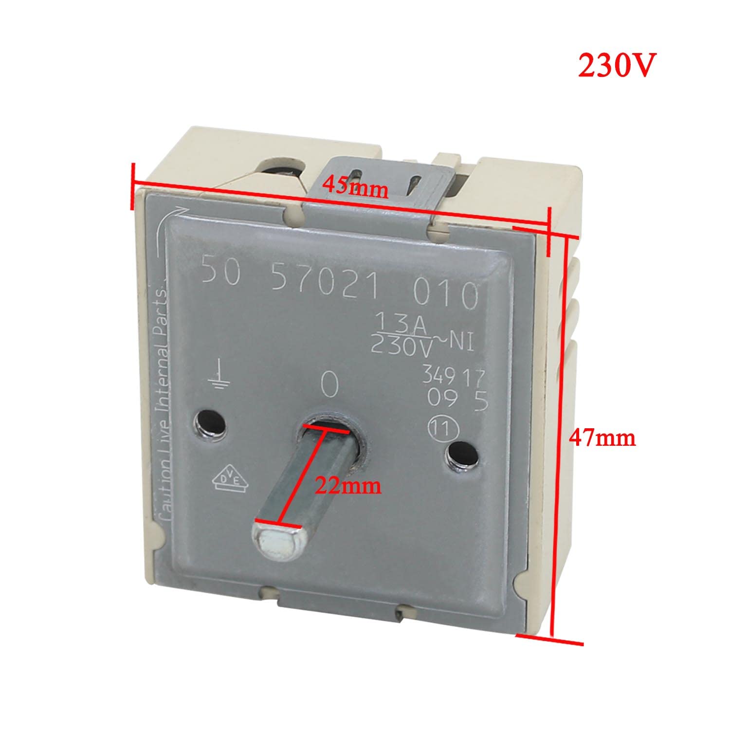 Interruttore Piastra Cottura VIOKS 230V - Ricambio Per EGO 50.57021.010, AEG, Bosch, Siemens - Foto 4