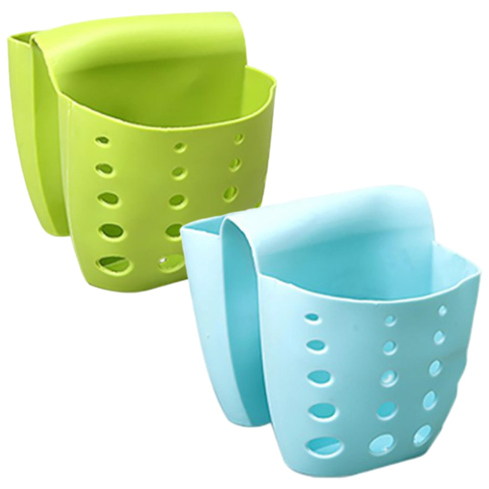 Hbbgdiy 2PCS Plastic Sink Sponge Holder with Drainage Holes, Under-Sink Caddy for Sponge, Scrubber & Soap Storage Organizer in Kitchen or Bathroom