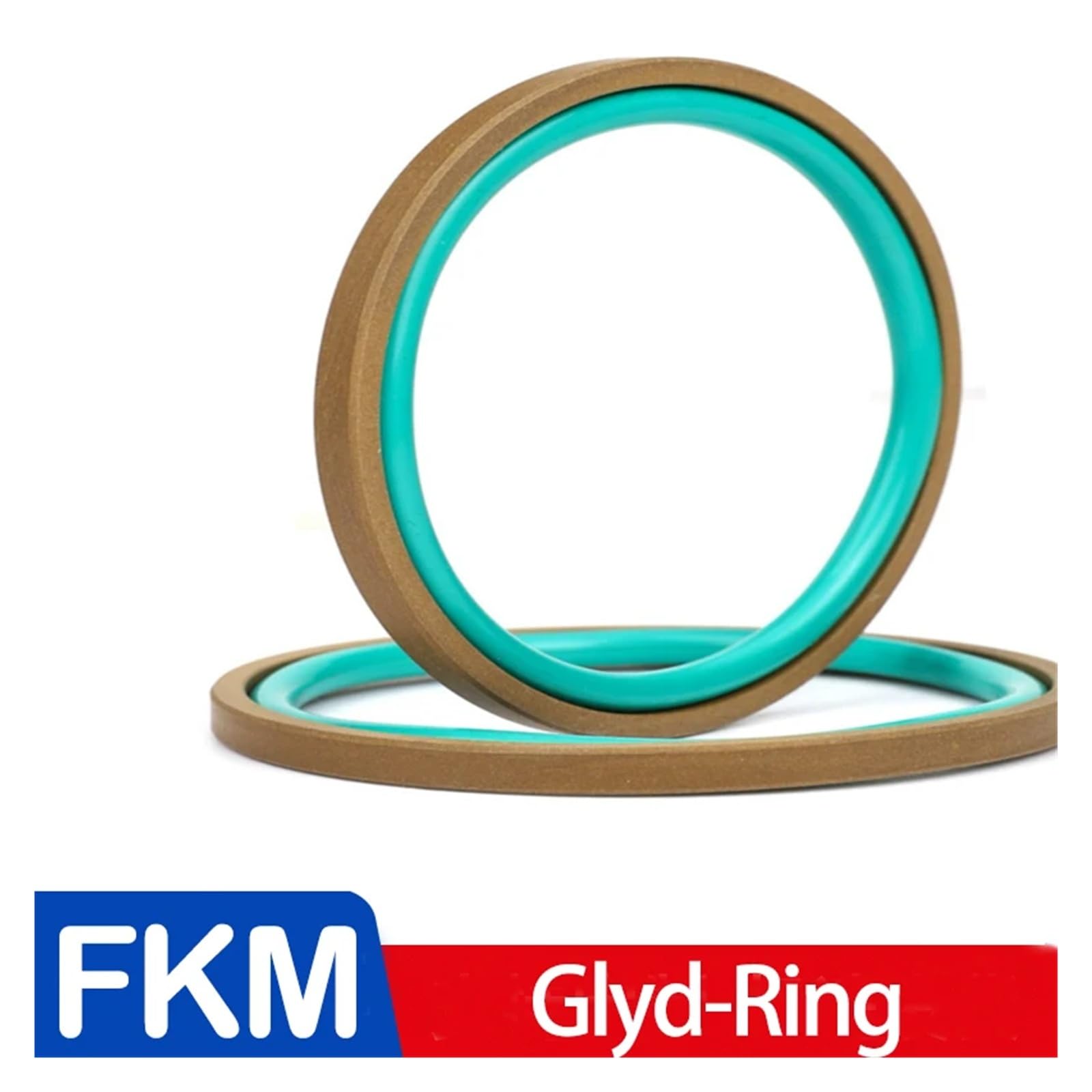1 szt. Uszczelka tłokowa cylindra hydraulicznego - pierścień ślizgowy z PTFE i FKM do dwukierunkowego tłoczyska - zielony(48x37x4.2mm)