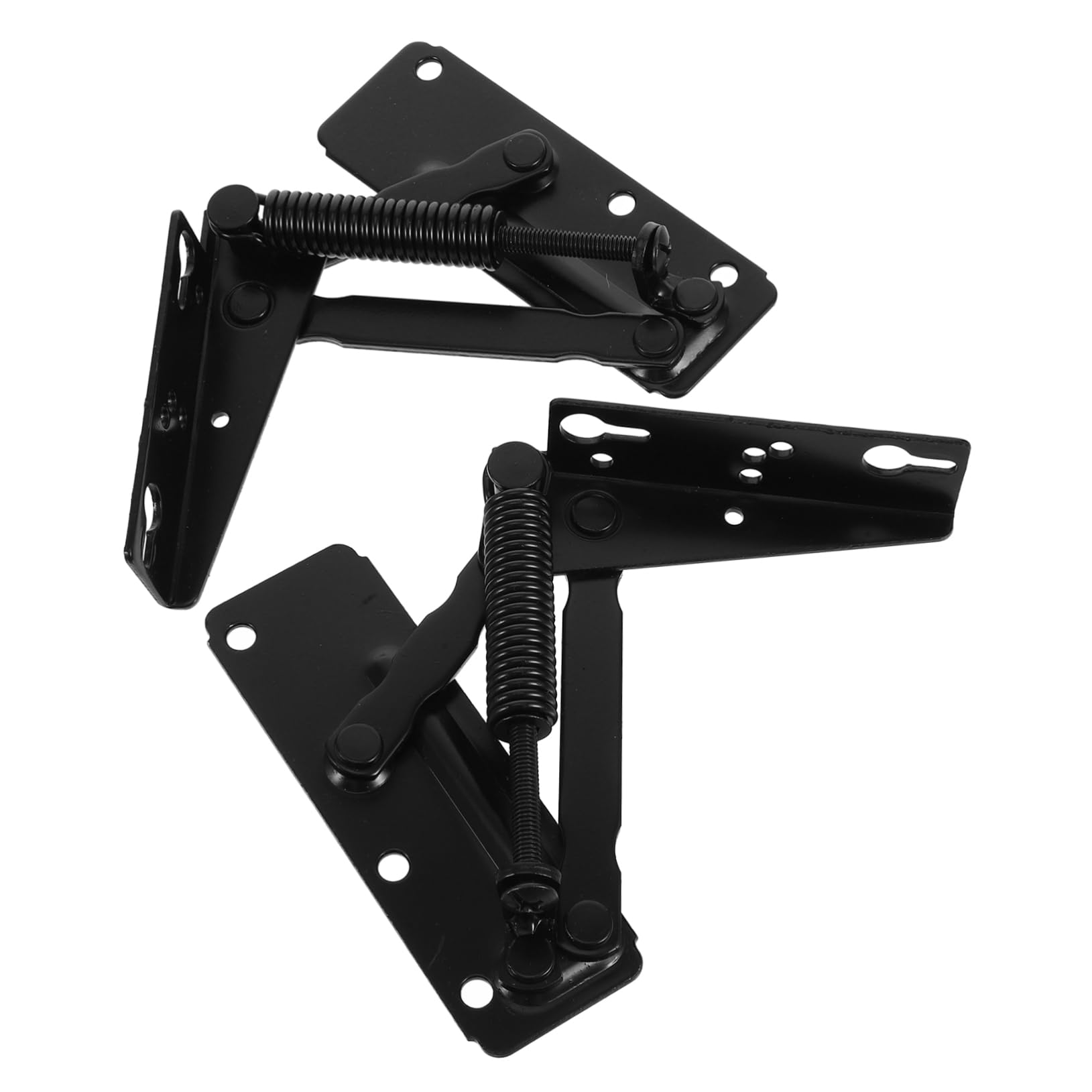 CIYODO 2pcs 85 Symmetric Spring Hinge Corner Shelf Foldable Shelf Cabinet Door Hinges Cabinet Lifting Support Frame Long Reach Hatch Hinge Bench Seat Hinge Folding Table Hinge Iron Black