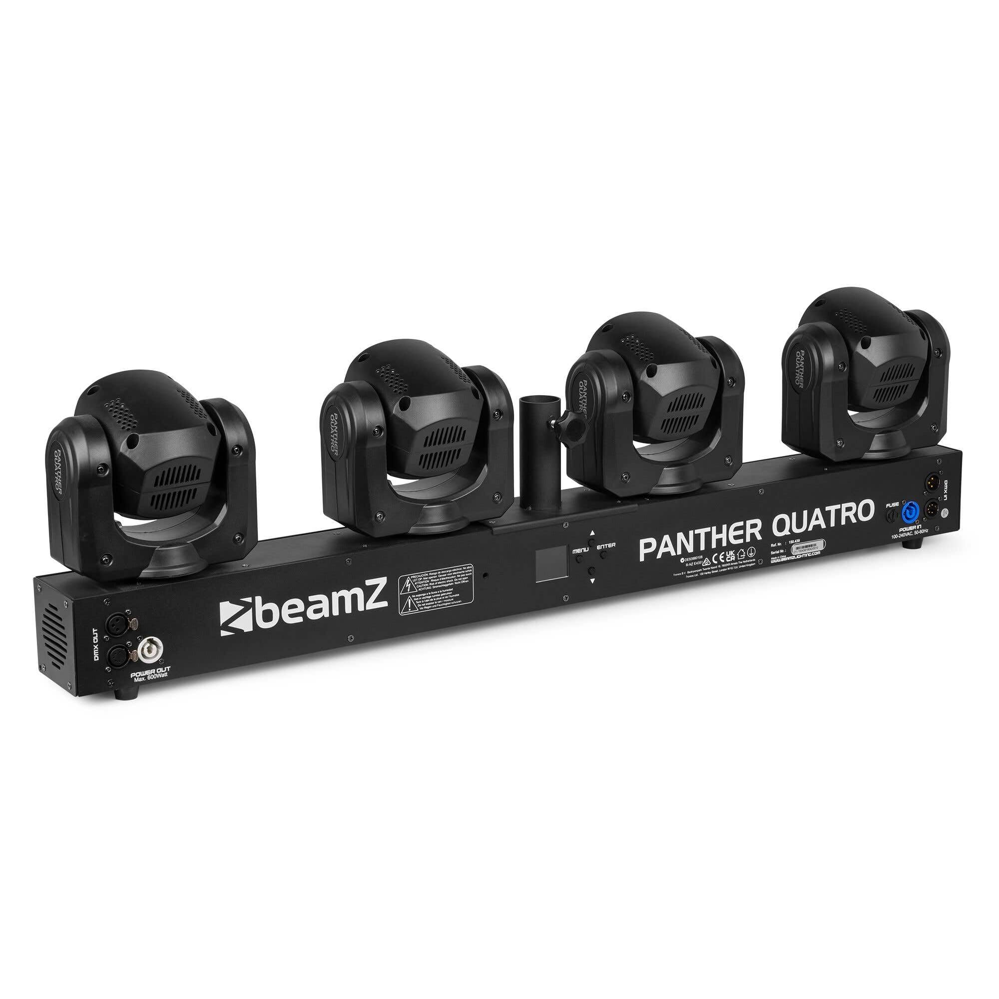 BeamZ Panther Quatro Moving Head Bar – 4x 40W RGBW LED, Musiksteuerung, Moving Head LED für beeindruckende Party- & Bühnenbeleuchtung – DMX Bühnenlicht, Stroboskop, Discolicht Partylicht, Lichtorgel