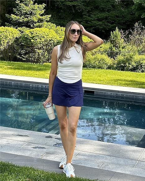 Holipick Women's High Waisted Swim Skirt Ruched Drawstring Swimsuit Bottom with Built in Panty - Image 5