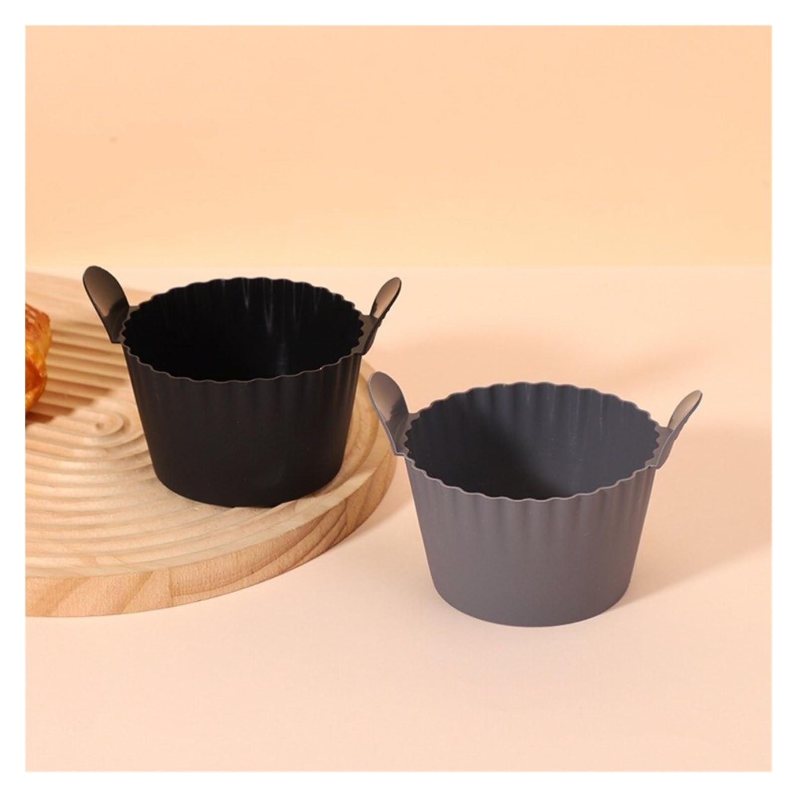 Revestimientos de silicona for freidora de aire, 6 uds., for hornear | Antiadherente, resistente al calor, reutilizable, con asa, for cupcakes