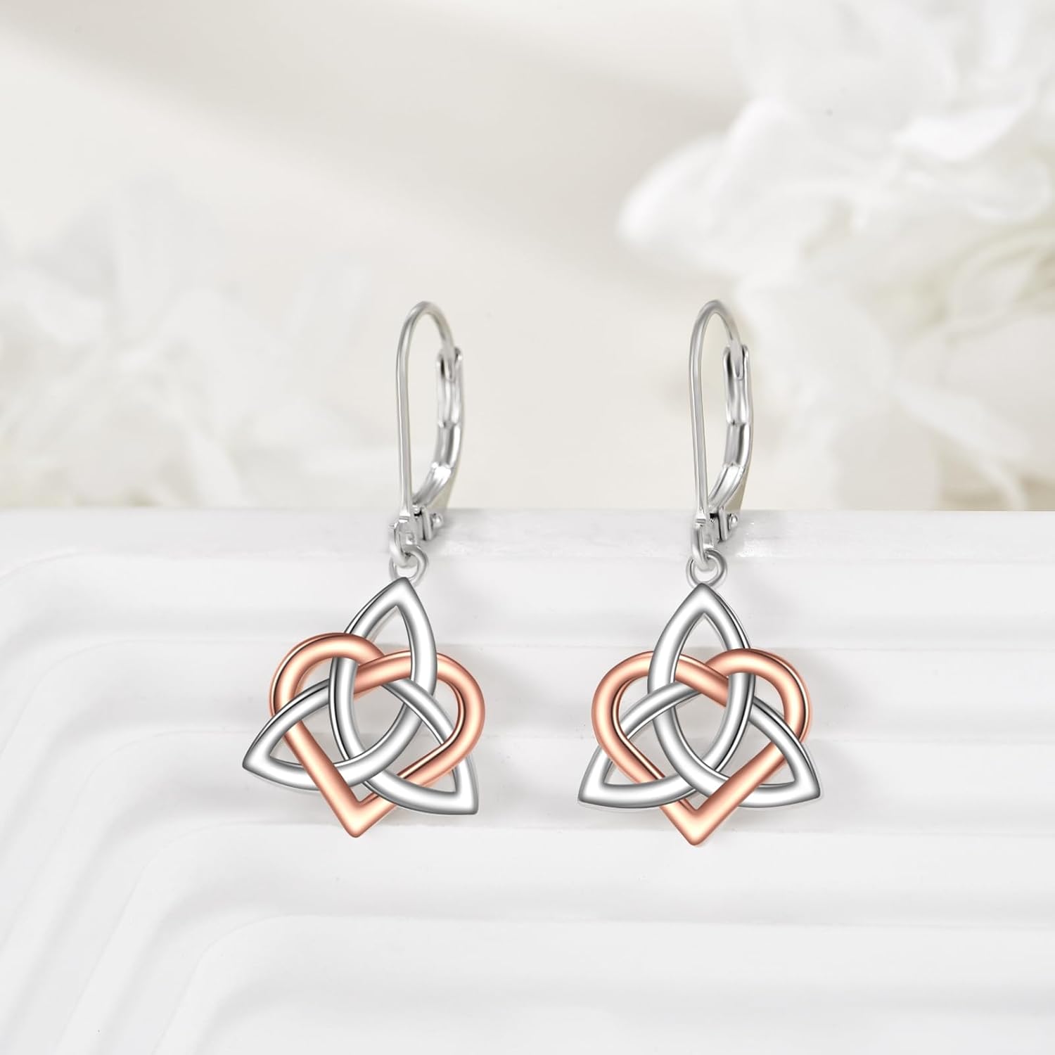 Celtic Knot Earrings for Women Sterling Silver Celtic Jewelry Heart Earrings Dangle Gifts for Women - Image 6