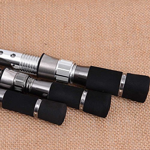 Andoer Kit de vara de pesca retrátil de cana de pesca telescópica de fibra de carbono