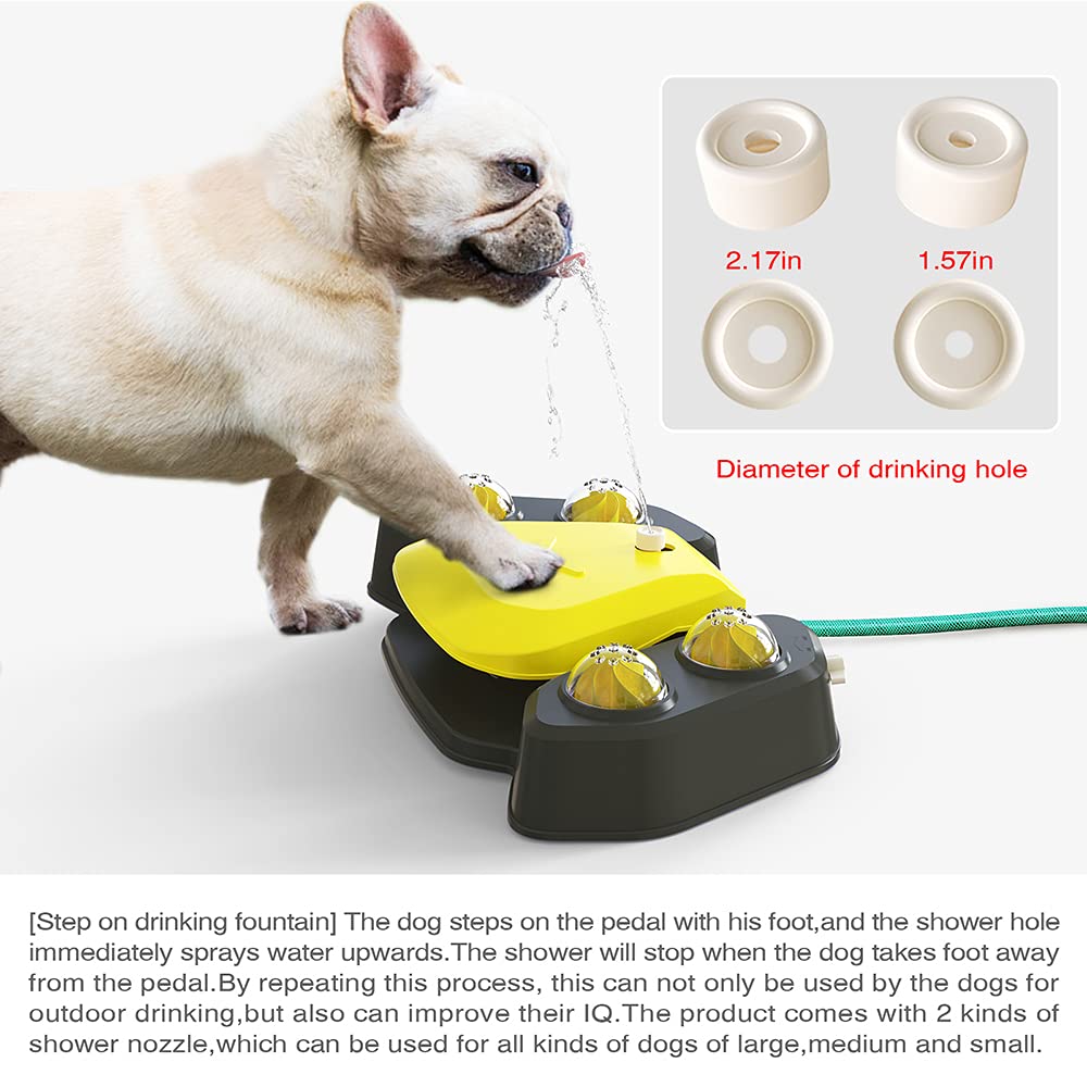 Fuente de agua multifuncional para perros, fuente automática para mascotas, fuente de agua activada por patas, dispensador de riego para perros con 4 boquillas para perros pequeños, medianos y grandes