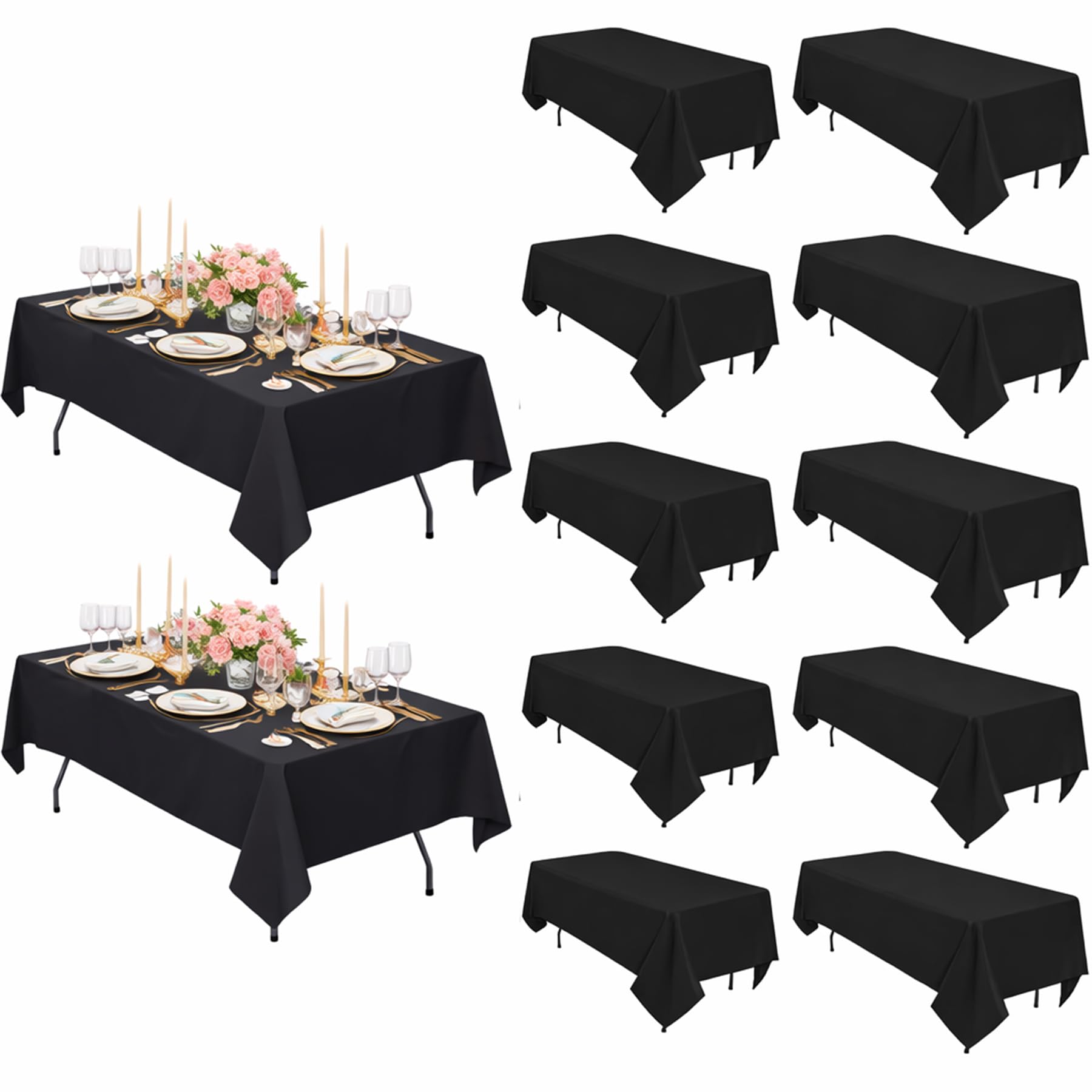 ZuGeo Polyester Rectangle Table Cloth,Table Cloths for 6 Foot Rectangle Tables,Washable Decorative Fabric Table Covers for Wedding Party,Banquet and