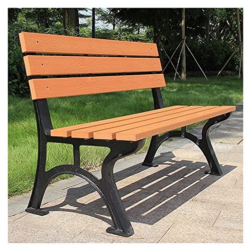 屋外ガーデンベンチ、パティオベンチ公園ベンチ屋外会話ソファ、屋外プラスチック木製公園チェアガーデンベンチ、背もたれ付き中庭シート、ポーチ芝生D