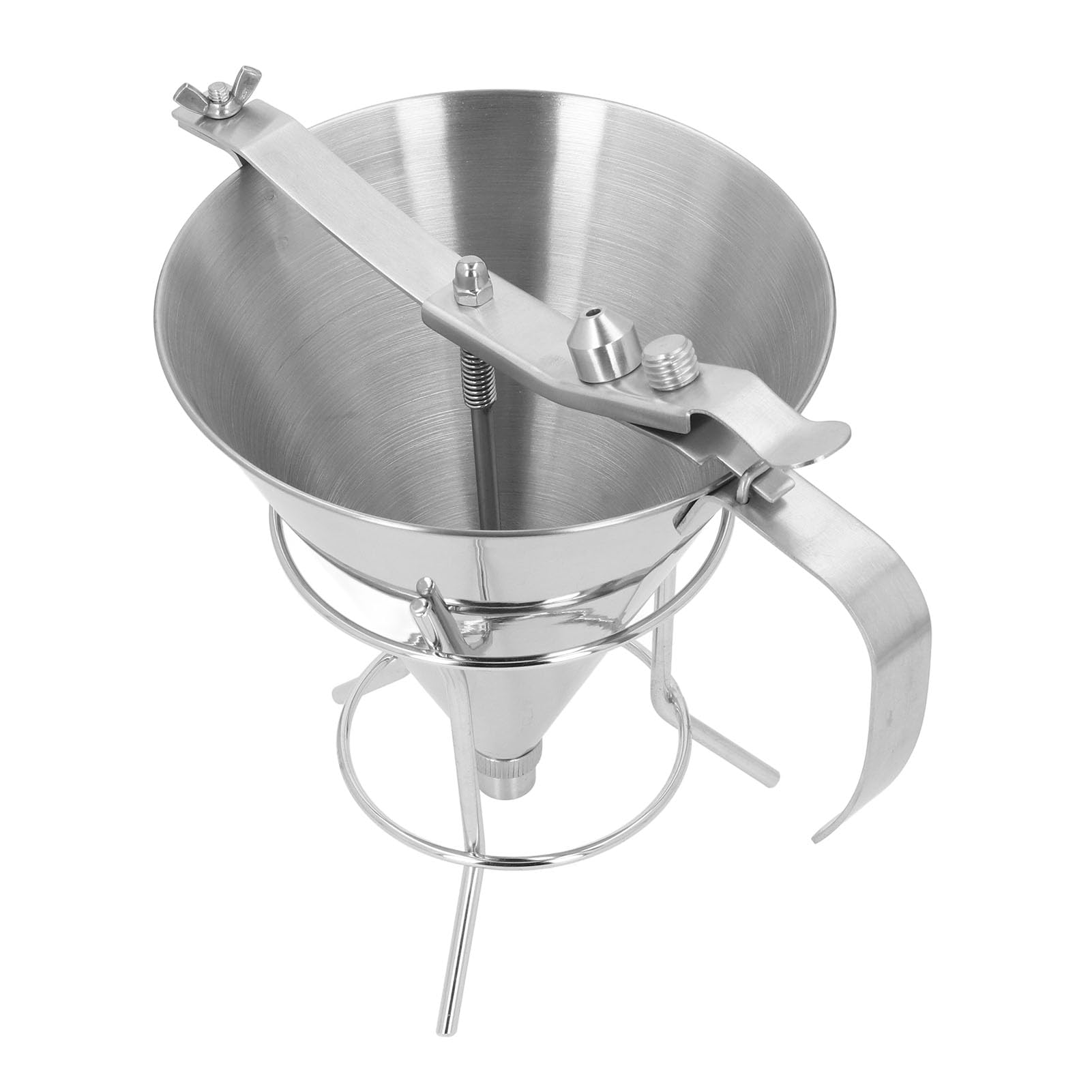 Embudo de Repostería con Soporte, Dispensador Profesional de Masa de Acero Inoxidable para Decoración de Pasteles, Cocina Casera
