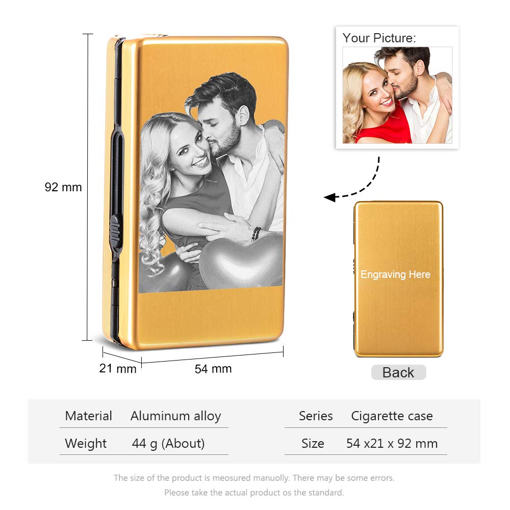 Amazon.com: Personalized Picture Cigarette Case Christmas Gifts,Custom  Cigarette Box with Picture,Unique Photo Cigarette Holder Metal Cigarette  Case for Men Women,Couple Gifts,Gold : Health & Household