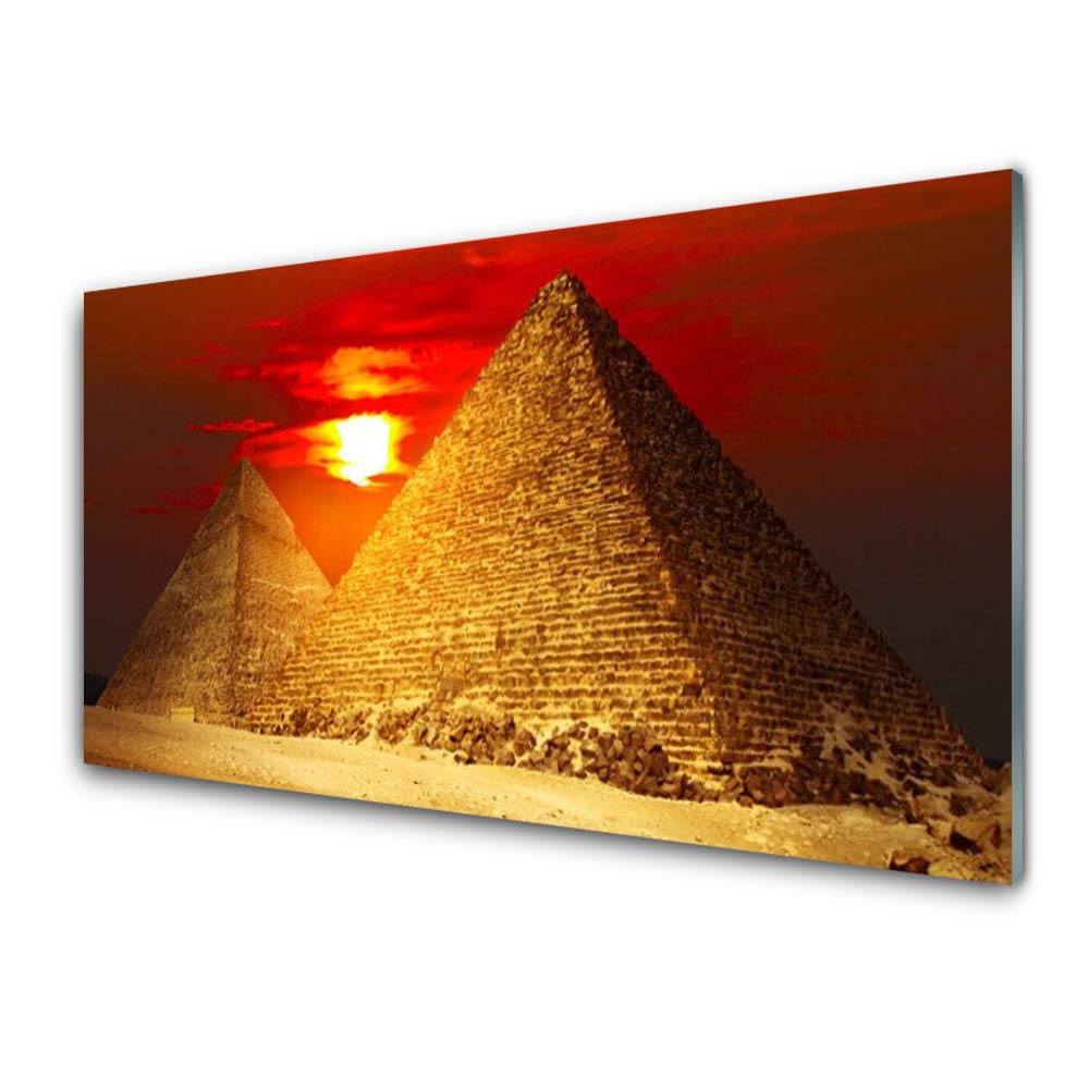 Tableau en verre trempé 100x50cm Tulup - Pyramides d'architecture pour décoration murale