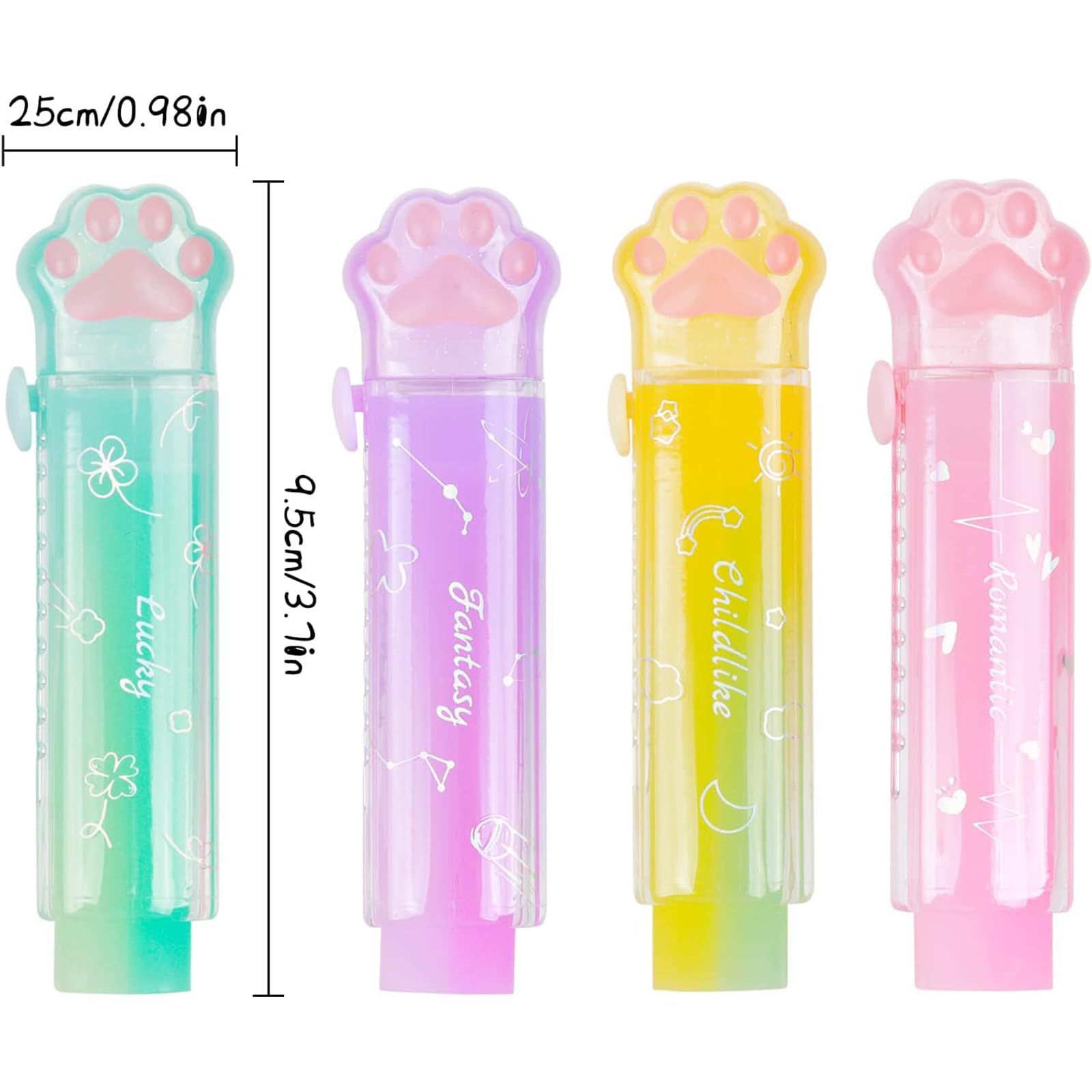Amazon | 消しゴム 小学生 4色セット 可愛い 猫の肉球形 スティック