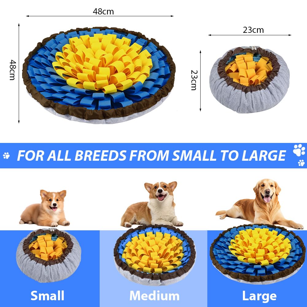 AYESY Tappeto Olfattivo Cane, 48 cm Tappetino antiscivolo per animali domestici con coulisse per appenderlo,tappetino per sniffare cibo,per l'allenamento Olfattivo lo Slow Food Sollievo Dallo Stress