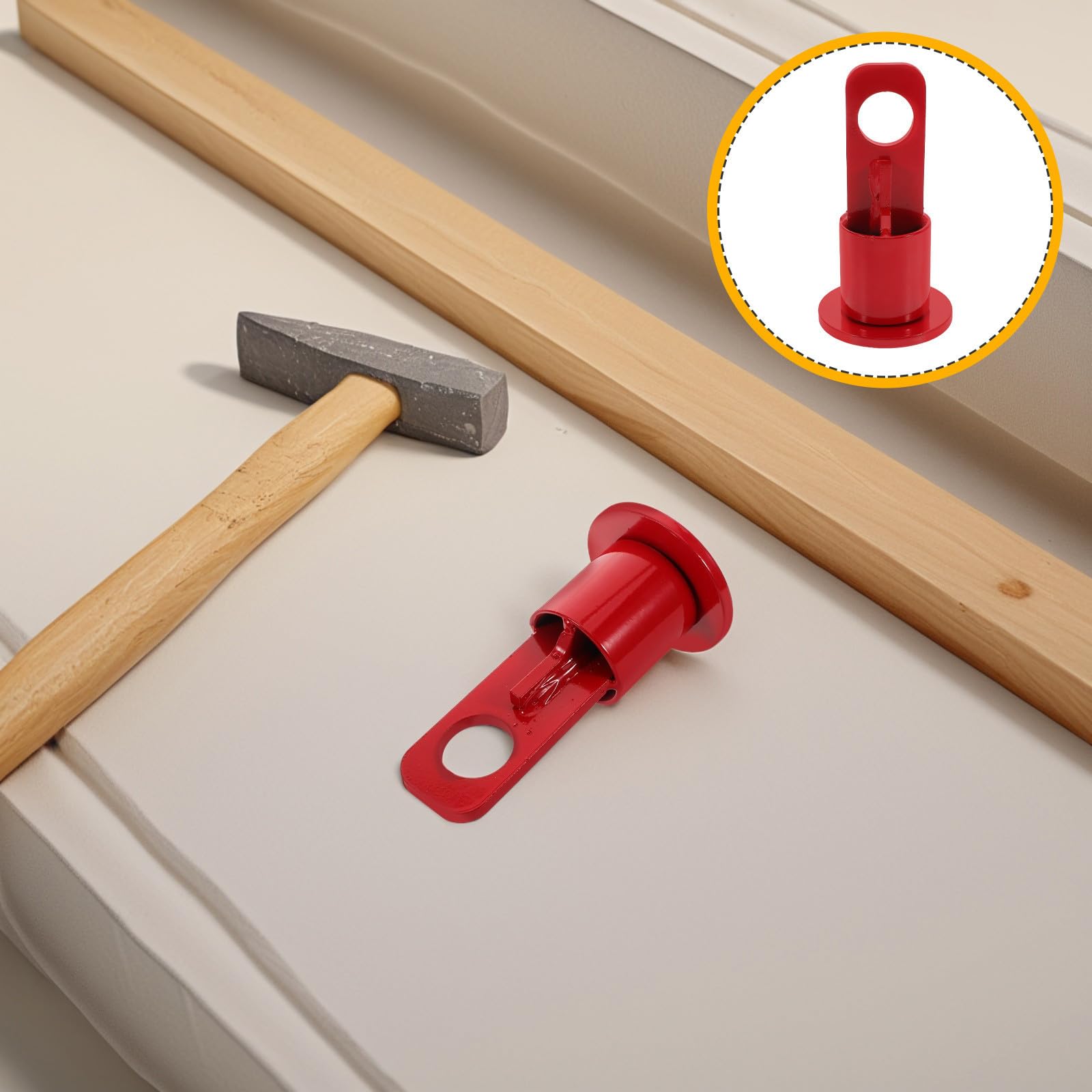 DECHOUS Gancho de Remolque Conexión Estable y Resistente a Daños Rojo Diseño Estilizado de Hierro Soporte de Elevación para Tráiler