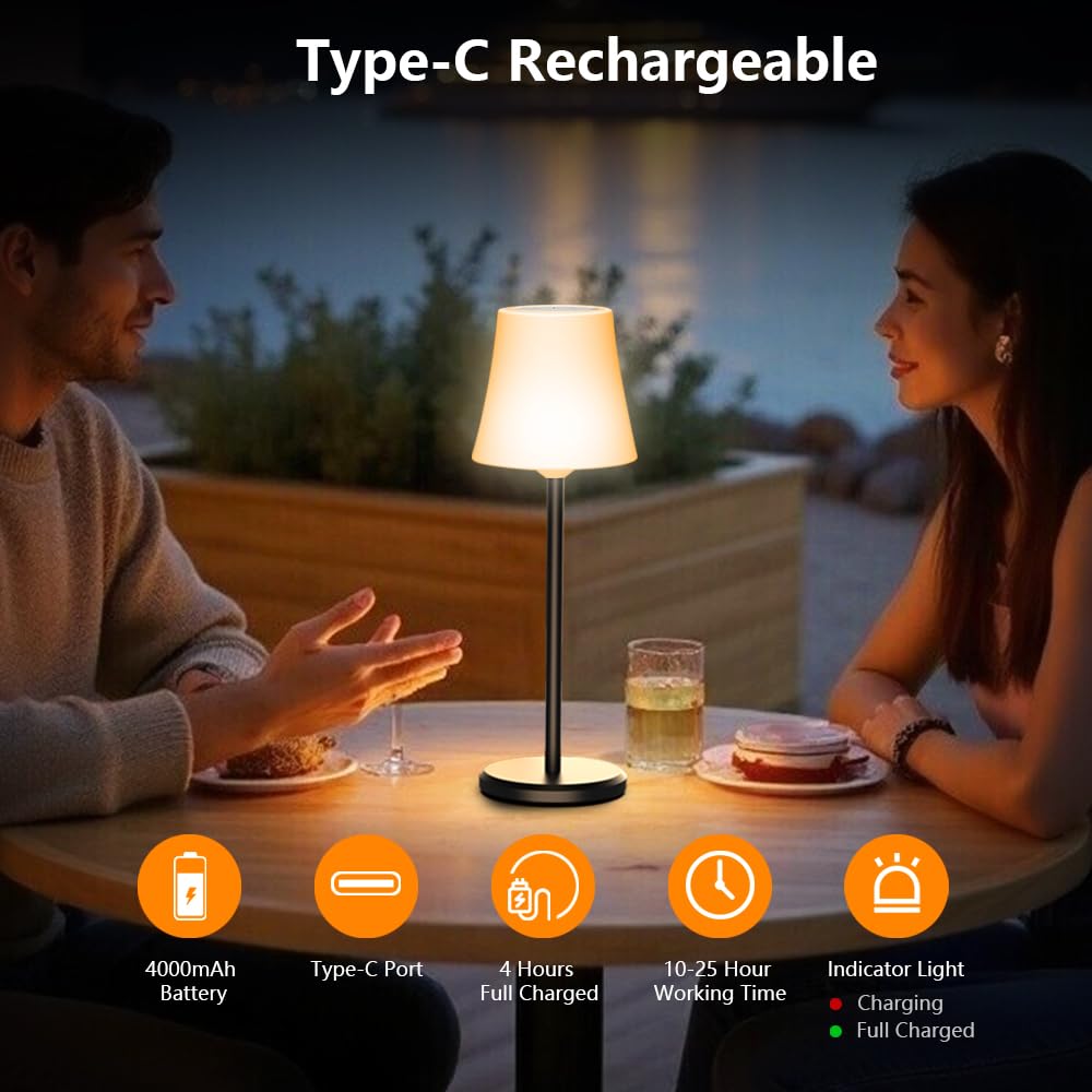 PreeOtti Tafellamp, draadloos, set van 2, touch-led-bedlampje, batterij, traploos dimbaar, witte linnen kap, oplaadbare lamp met USB-C-aansluiting voor nachtkastje, eetkamer, woonkamer (zwart PreeOtti Tafellamp, draadloos, set van 2, touch-led-bedlampje, batterij, traploos dimbaar, witte linnen kap, oplaadbare lamp met USB-C-aansluiting voor nachtkastje, eetkamer, woonkamer (zwart