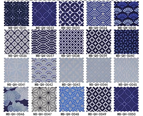 CraftsFabrics 2.5'' x 44'' 20pcs Blue Geometric Jelly Rolls Strips 100% Cotton Pre-Cut Fabric for Quilting, Scrapbooking, Sewing, Crafts, Patchwork - Image 2