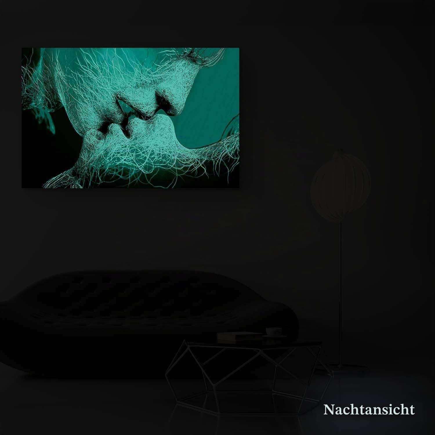 Startonight Leinwandbilder Schwarz und Weiß Adam und Eva, Doppelansicht Überraschung Modernes Dekor Kunstwerk Wand Kunst Ursprüngliche Fertig zum Aufhängen Wohnzimmer Groß Wand Bild 80 x 120 cm