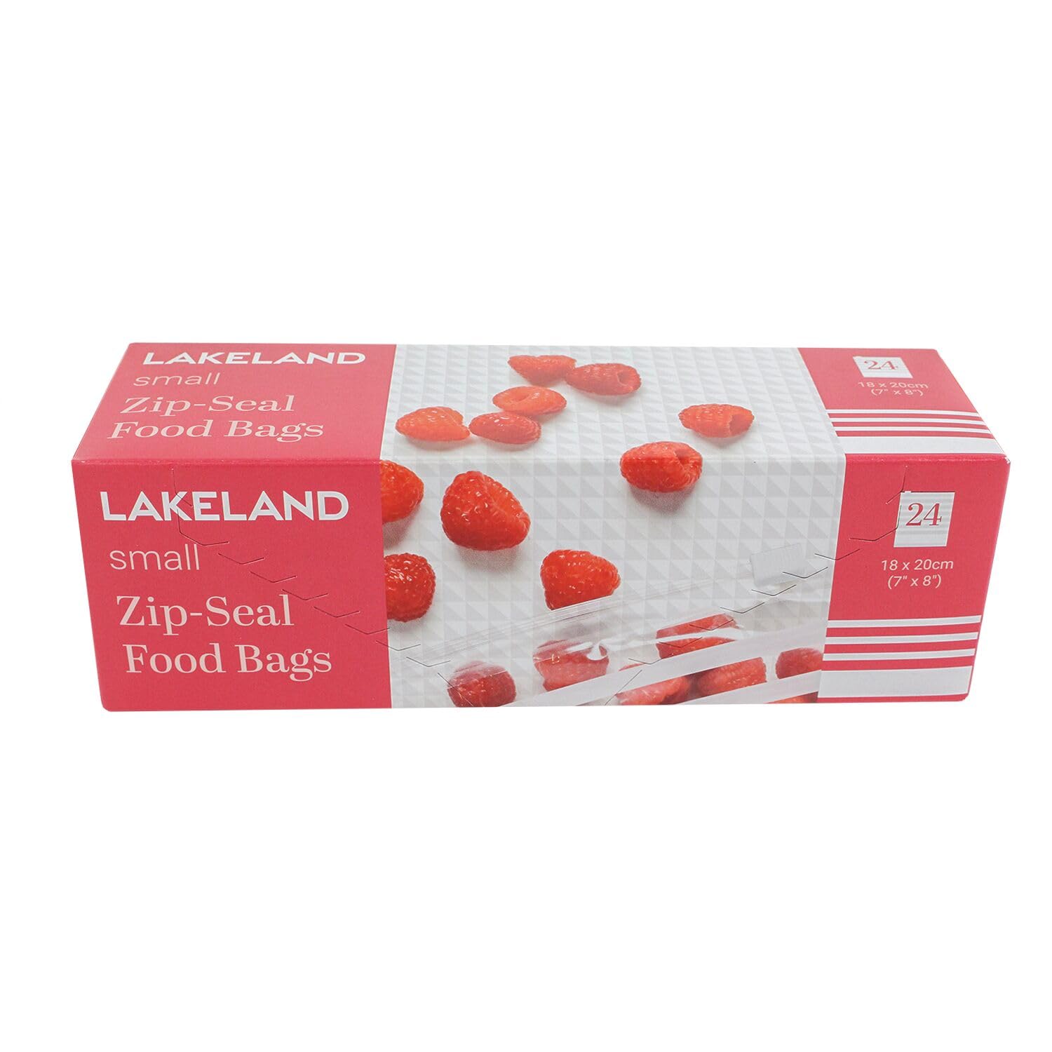 Lakeland Red 24 Zip-Seal Freezer & Food Storage Bags 18 X 20Cm Heavy Gauge And Reusable With Write On Strips