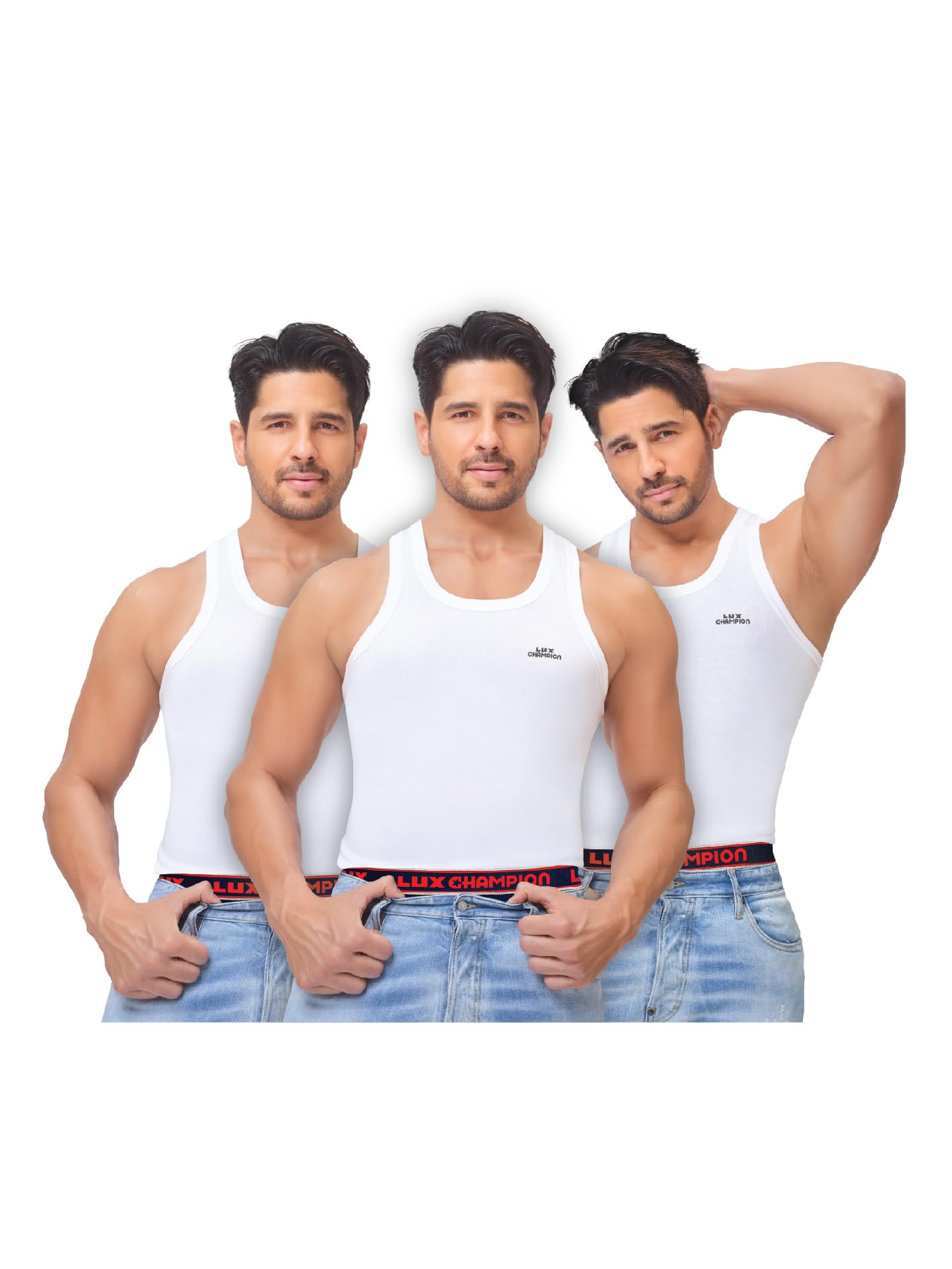 Men's Cotton Vest RN | 100% Super Combed Cotton | Round Neck, Sleeveless, Breathable, Sweat-Absorbent Comfortable Lux Vest for Daily Use | Pack of 3-image-19