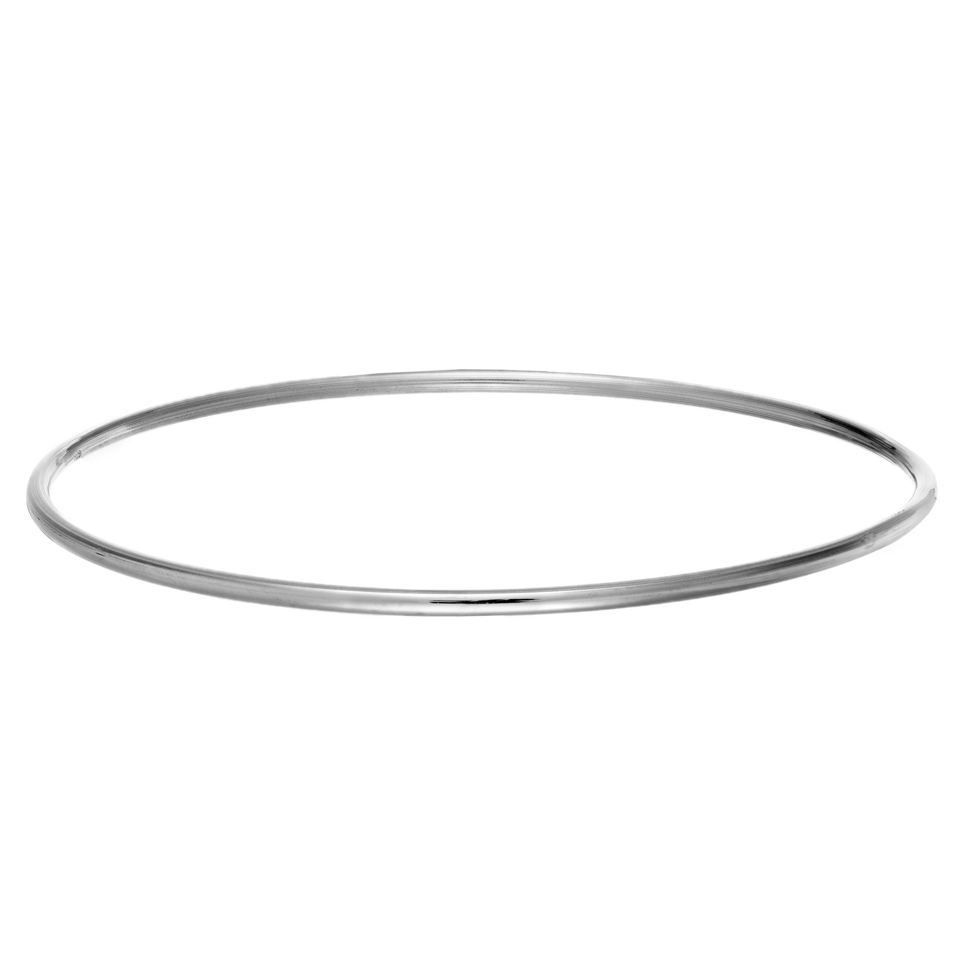 Silverly Braccialetto Impilabile con Tubo Sottile Rotondo Argento 925 | Bracciale in Argento Sterling per Donna | Elegante Bracciale Chiuso Slip-on | Braccialetti Classici da Indossare Tutti i Giorni