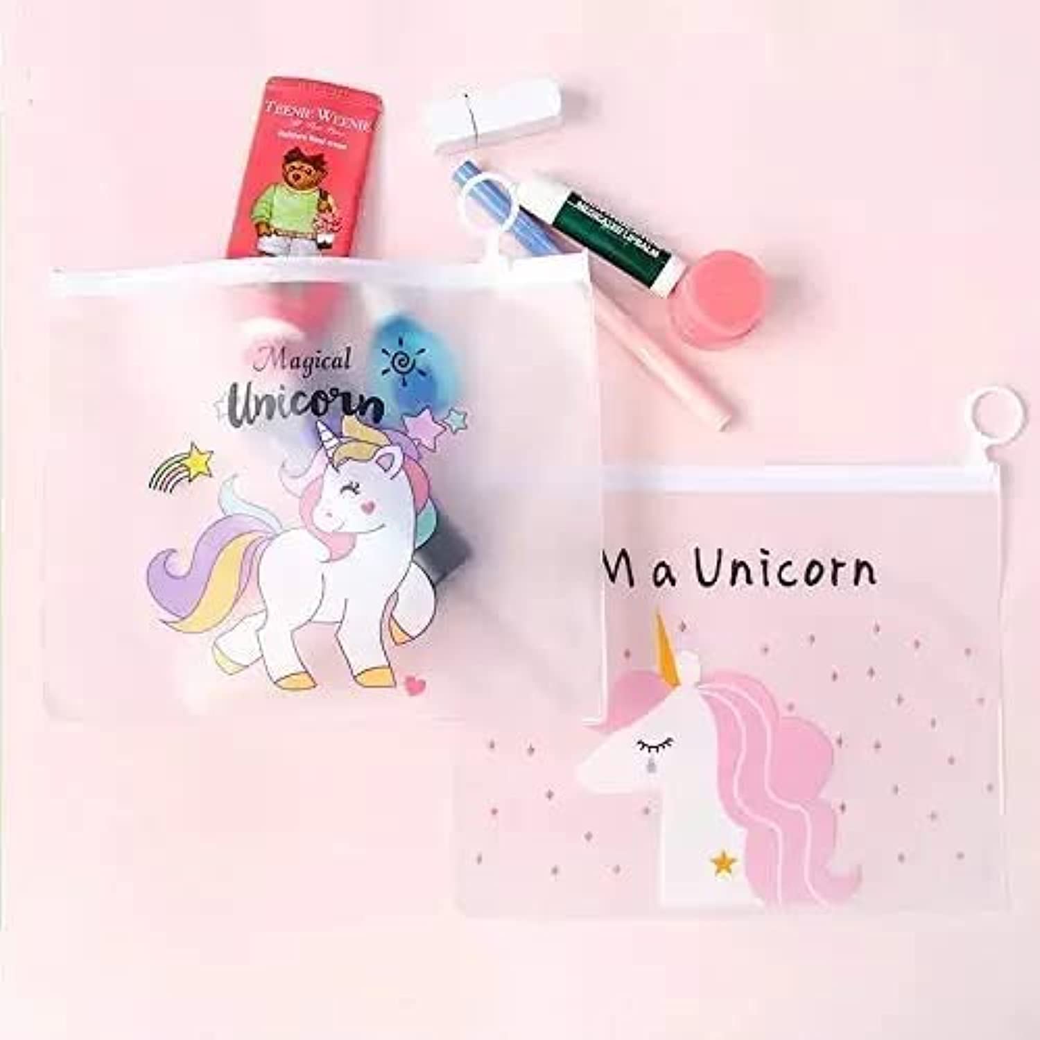 AK Store (Pack of 2) Transparent Magical Unicorn Print Pen Pencil Pouch Stationary Pouch/Makeup kit/Travel Bag Organizer Zipper Multipurpose Case Return Gifts for Kids, Boys Girls (B0BPP6H55N) Amazon Price History, Amazon Price Tracker