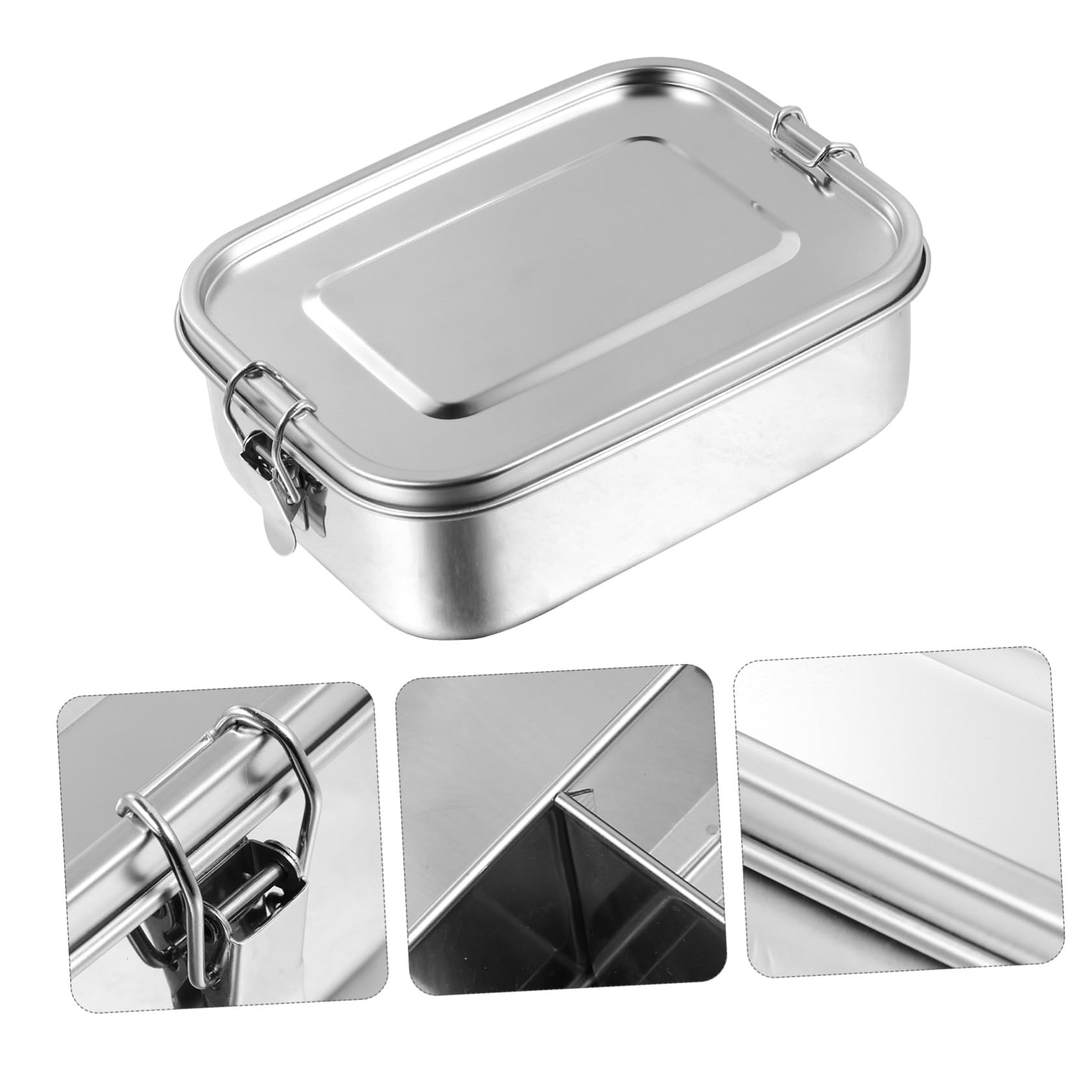 Fiambrera Portátil de Acero Inoxidable de 1,2l con 3 Compartimentos, Diseño Fácil de Limpiar y Buen Sellado para Picnic y Uso en Casa