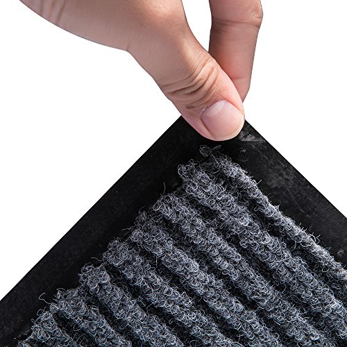 image for Fasmov 2 Pack Indoor Outdoor Entrance Rug Floor Mats Shoe Scraper Door