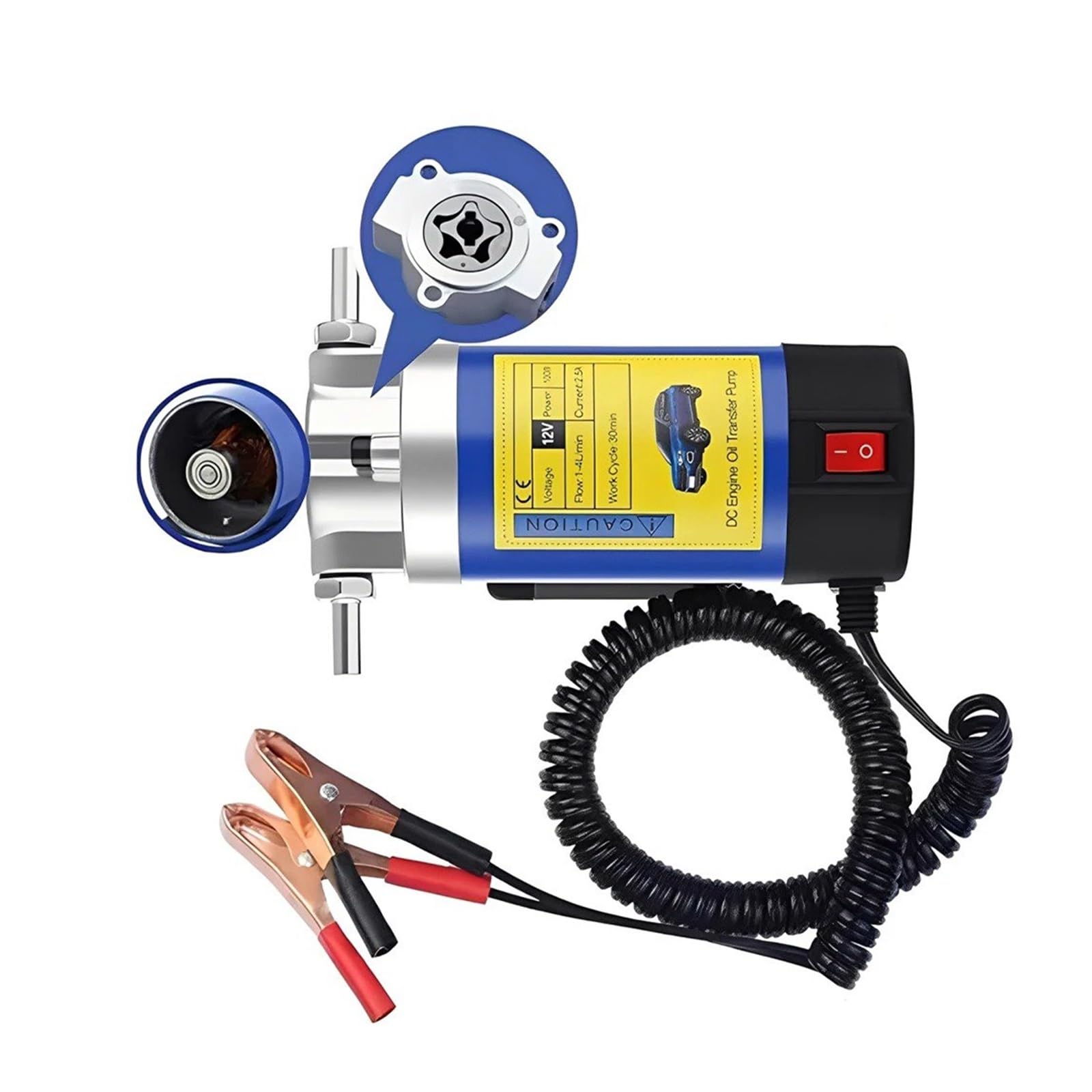 Bomba Combustible Coche Bomba Transferencia Aceite Portátil Para Coches Motocicletas Barcos 1-4L/min 12V Extractor Fluido Cambio Eléctrico Bomba Combustible Herramienta Sifón