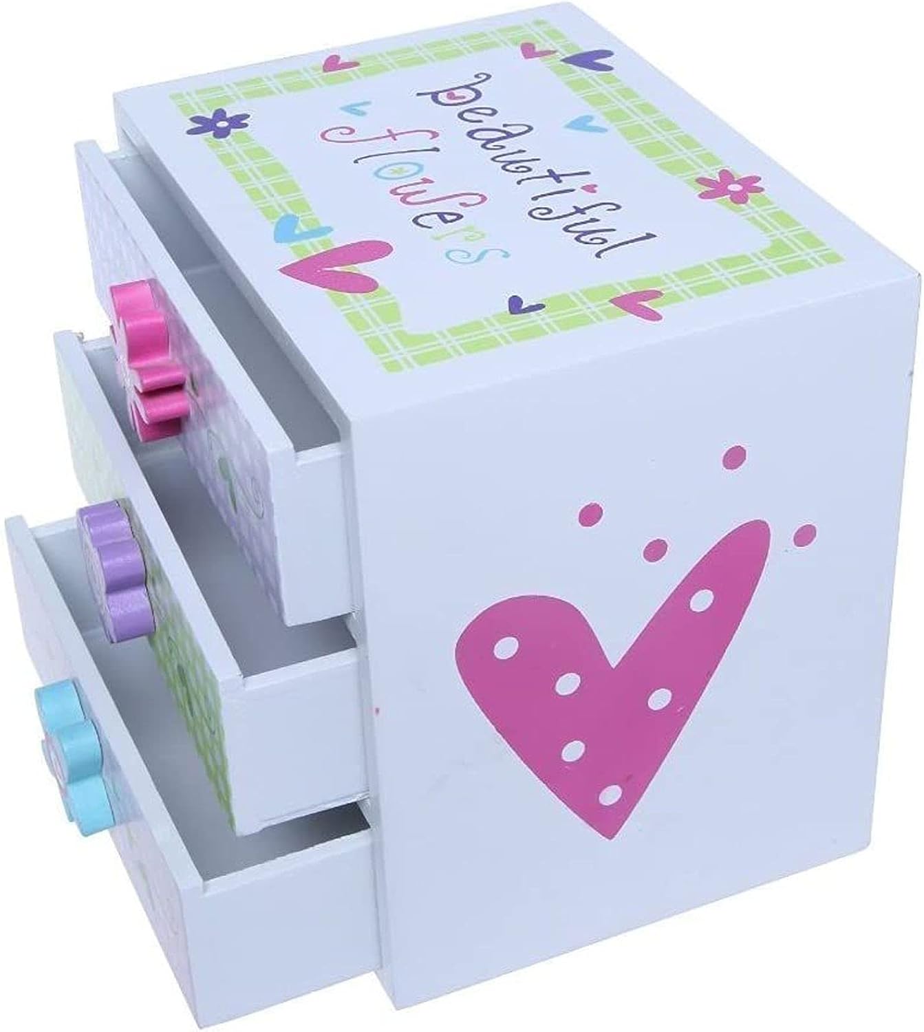 Small Floral Wood Jewelry Box for Girls with 3 Drawers (6 x 4.5 x 6 In) : Clothing, Shoes & Jewelry