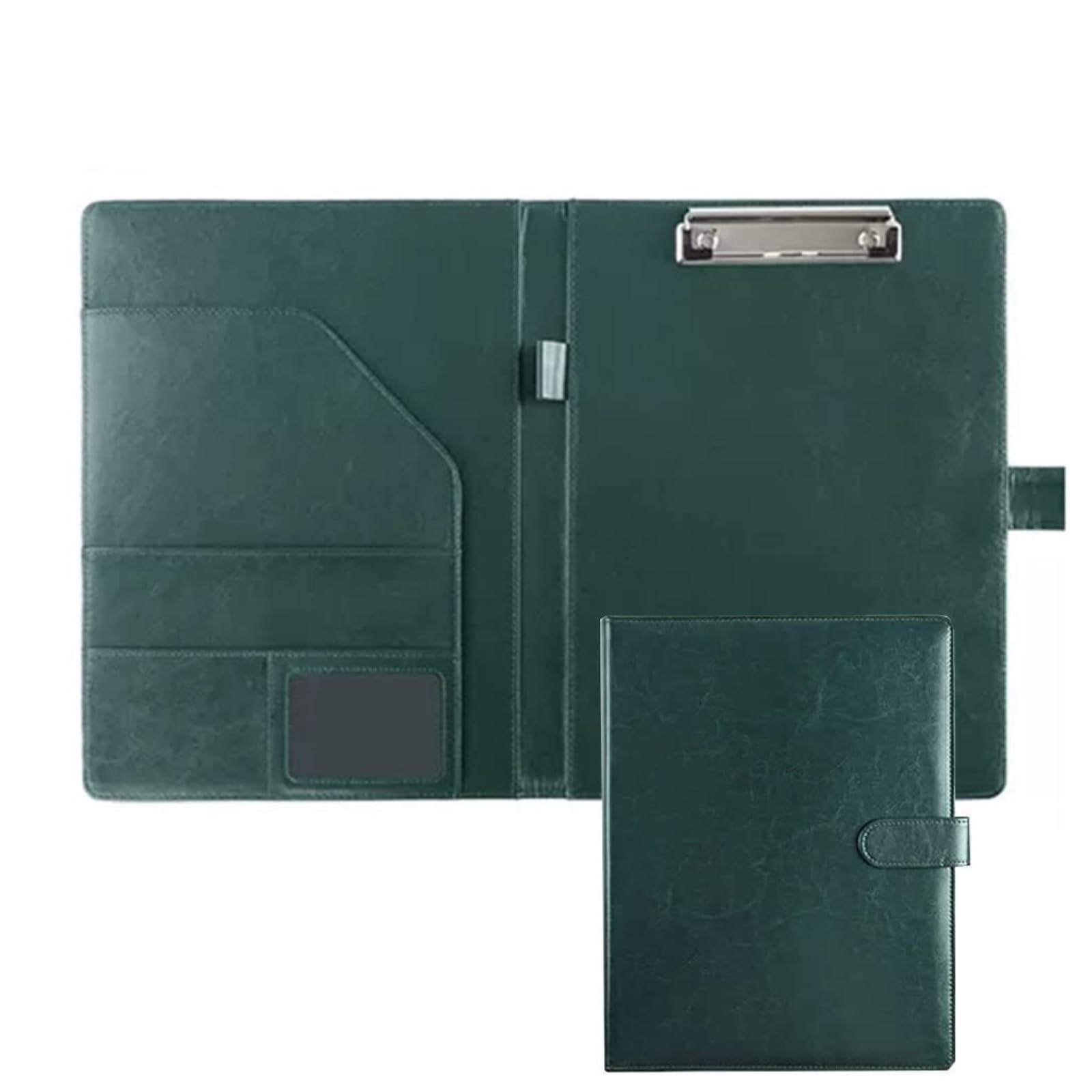 Cartella portadocumenti in pelle, Portadocumenti professionale formato A4 in ecopelle multicolore con portablocco e cartella pensile(Groen)